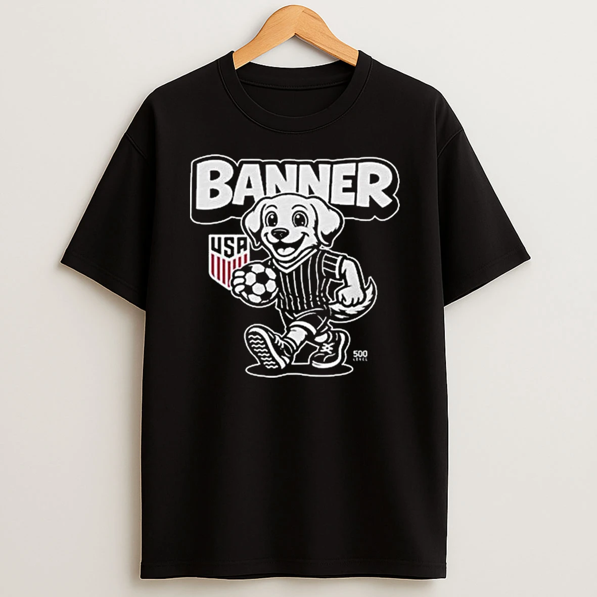 U S Soccer Mascot Banner T Shirt