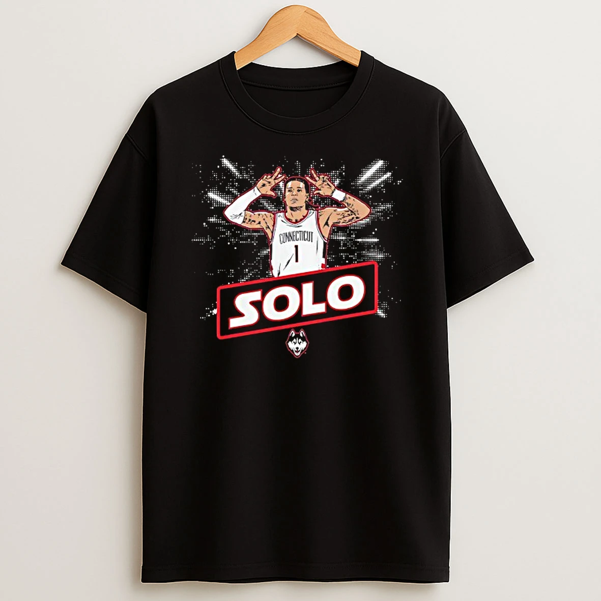 Uconn Huskies Basketball Solo Ball Name Pose T Shirt
