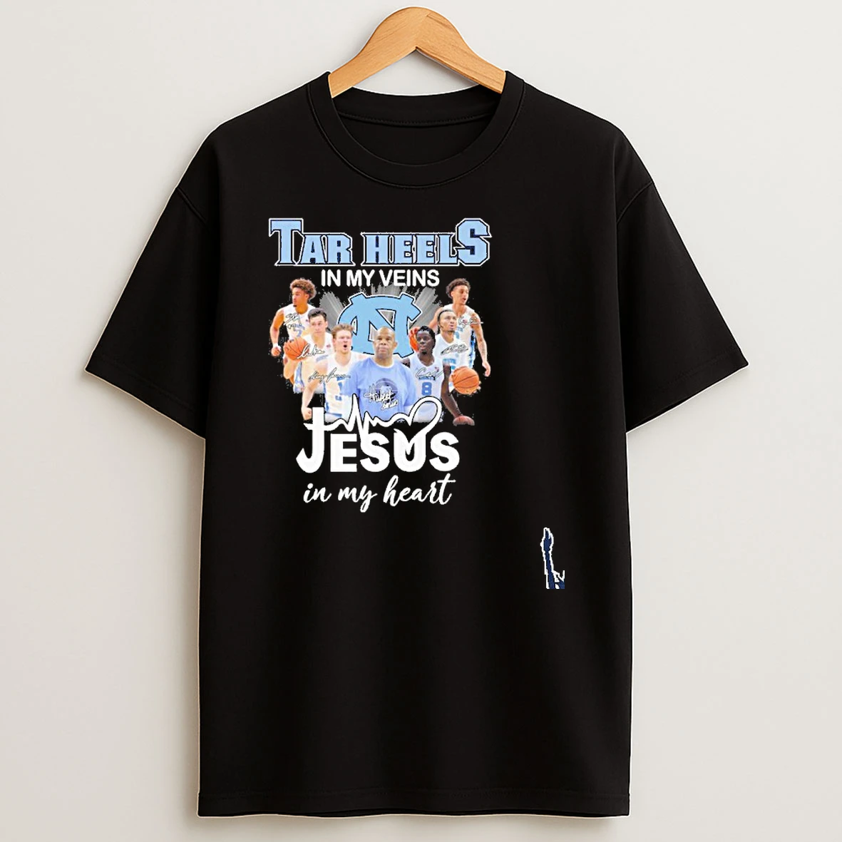 Unc Mens Basketball In My Veins Jesus In My Heart T Shirt