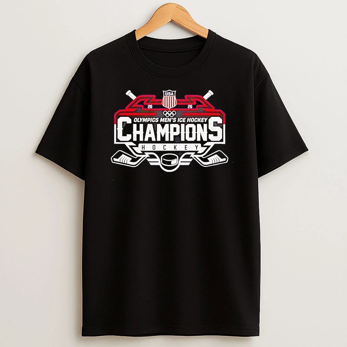 Usa 2026 Olympics Ice Hockey Champions Logo T Shirt