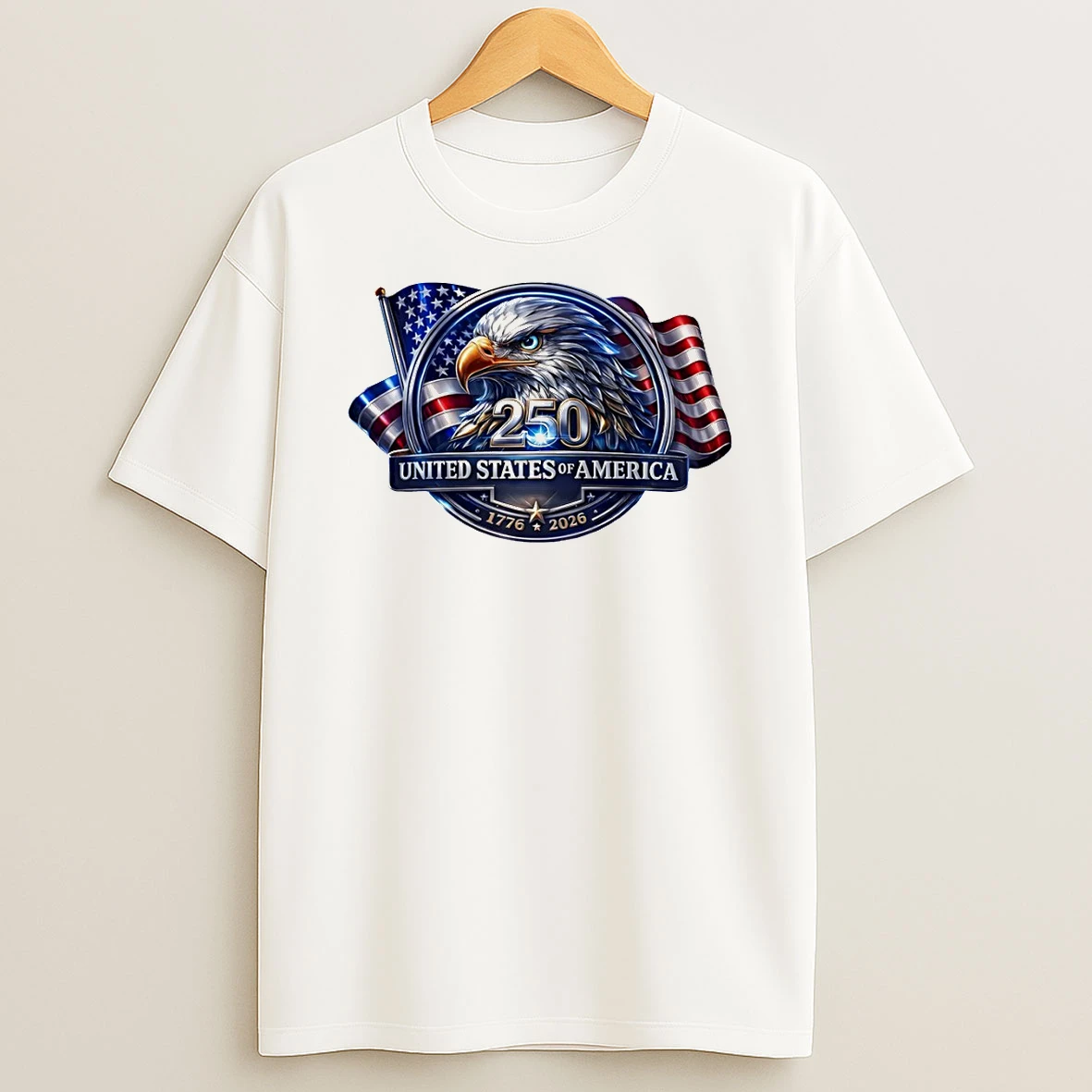Usa 250th Anniversary Eagle Emblem American Patriot T Shirt