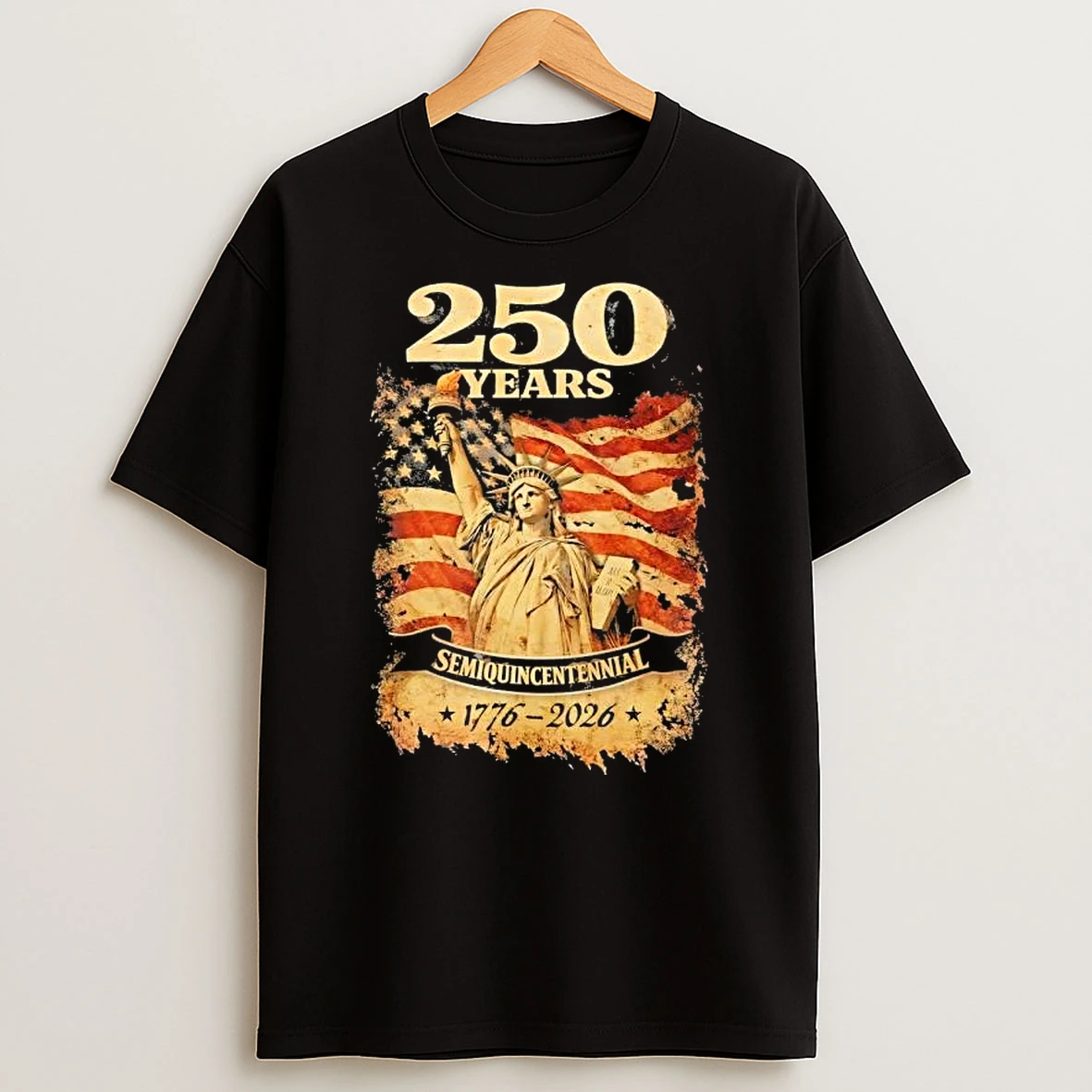 Usa 250th Anniversary Semiquincentennial 250 Years 1776 2026 Patriotic Us Flag T Shirt