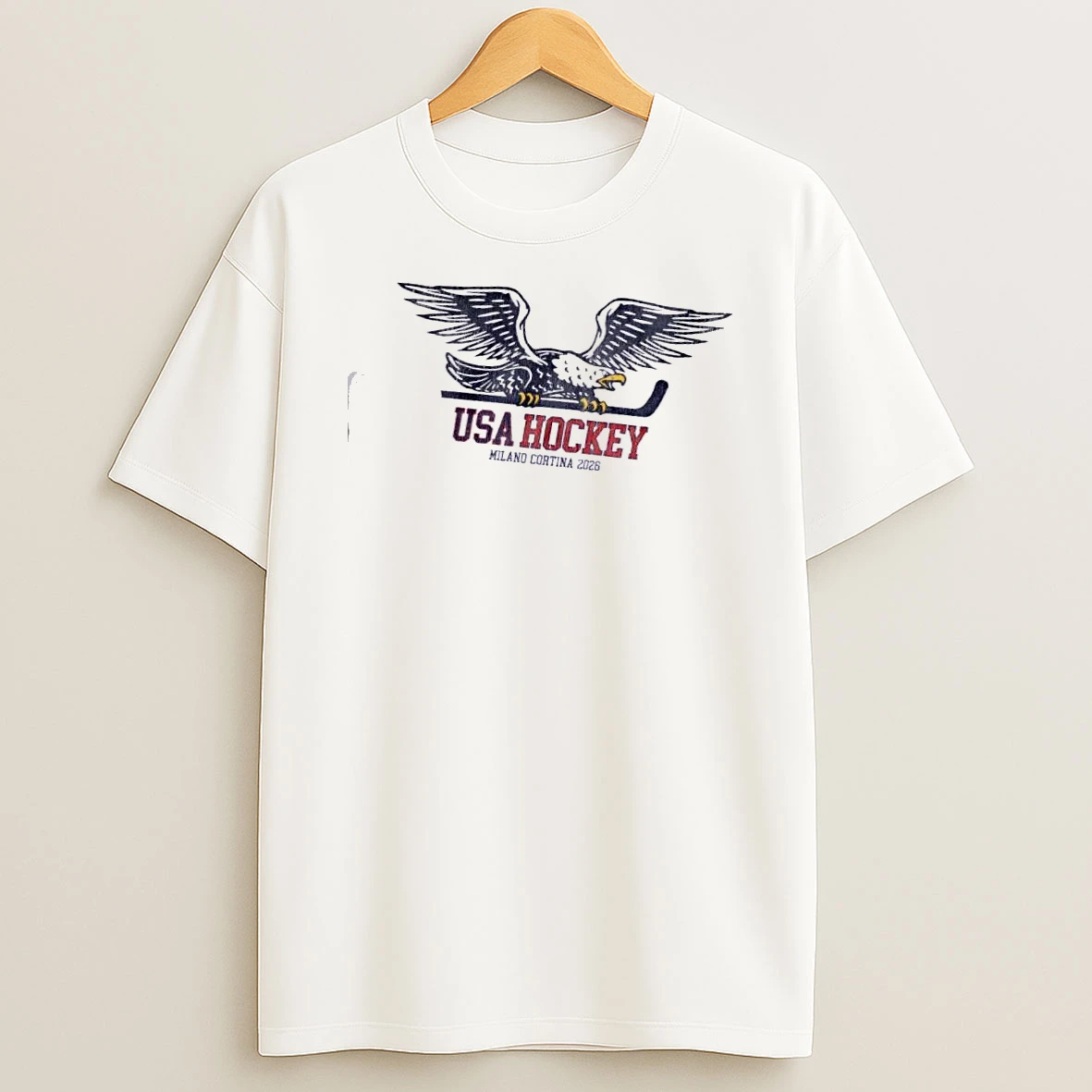 Usa Eagle And Hockey Milano Cortina 2026 T Shirt