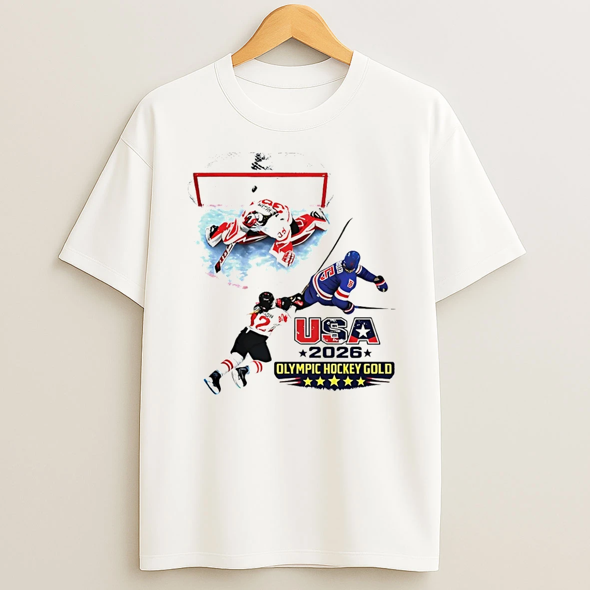Usa Hockey Olympic Hockey Gold Milano Cortina 2026 American Vintage T Shirt