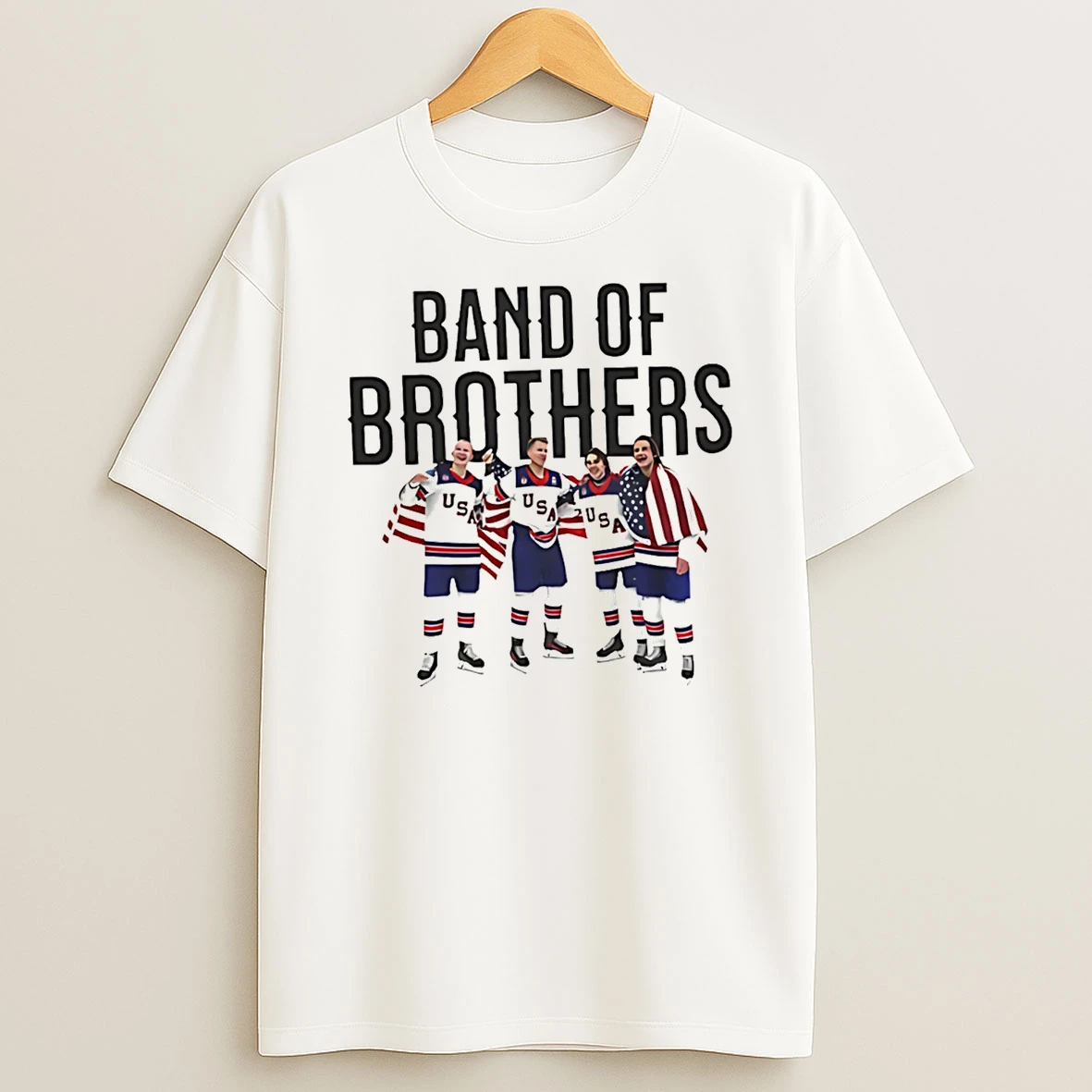 Usa Hockey Olympic Jack Hughes Quinn Hughes Matthew Tkachuk Brady Tkachuk Band Of Brothers T Shirt