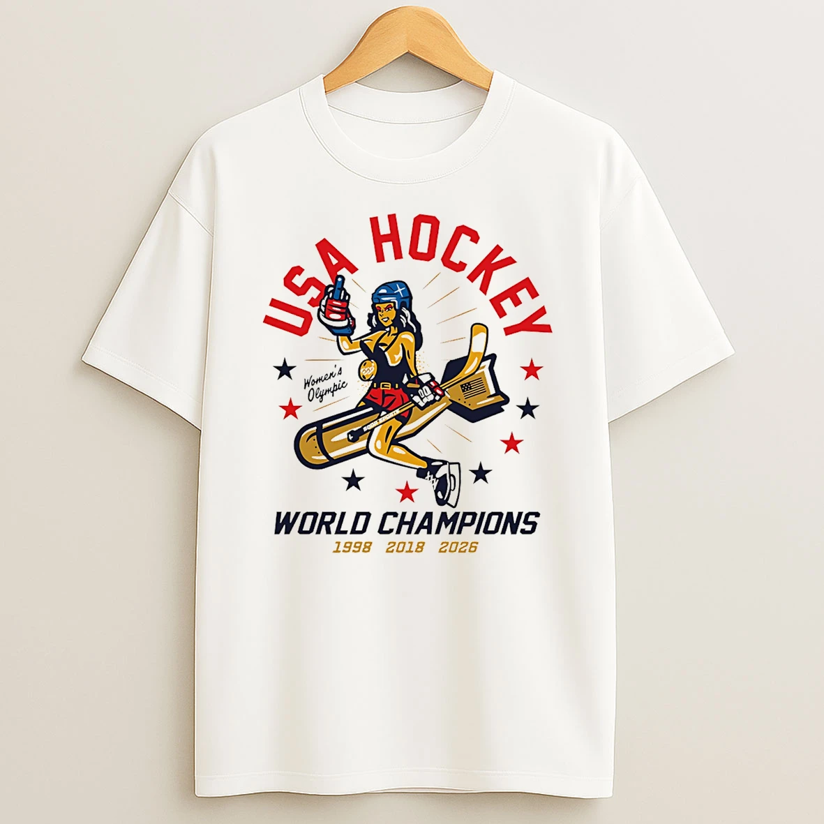 Usa Hockey Womens Olympic World Champions 3 Time 98 18 26 T Shirt