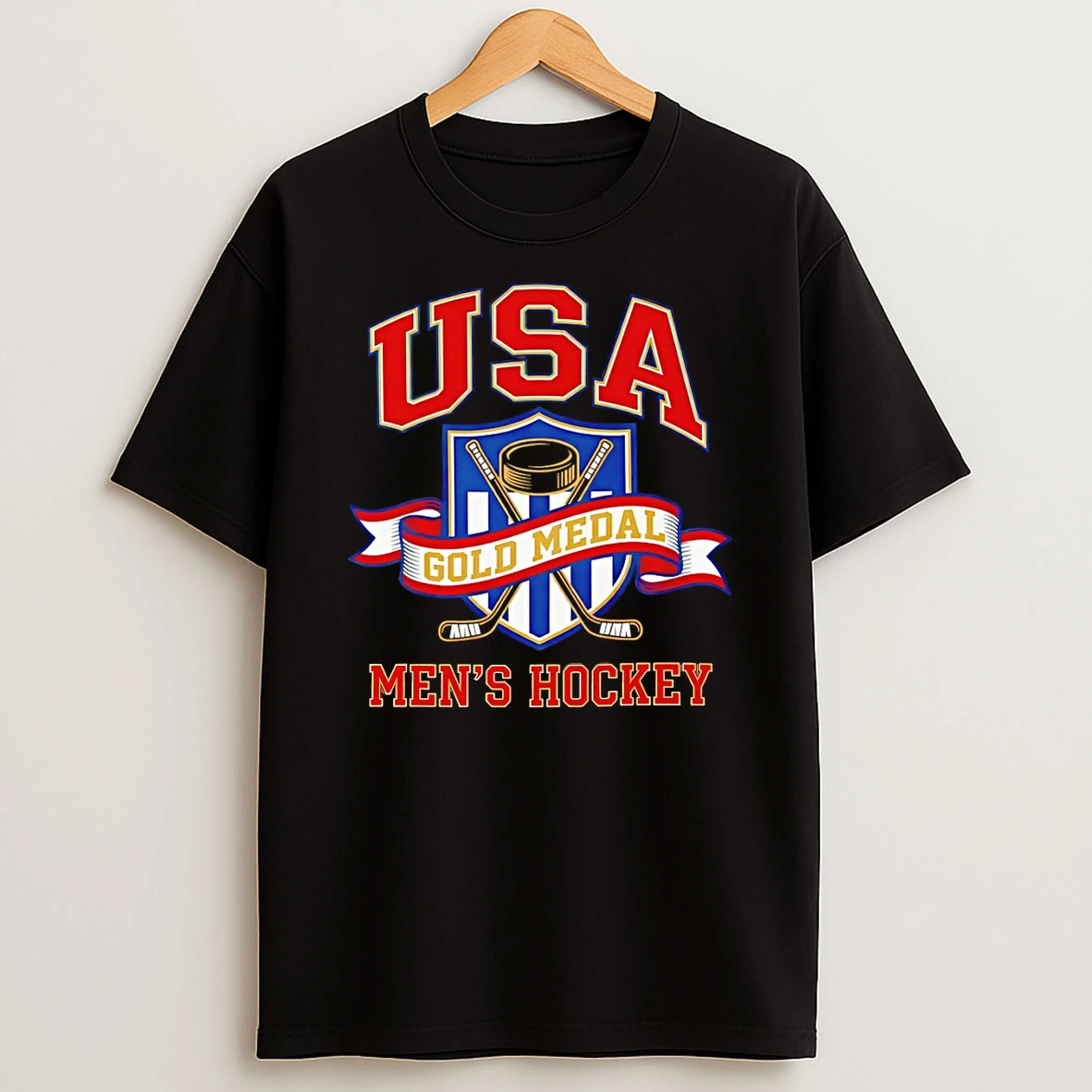 Usa Mens Hockey Gold Medal Red White Blue Usa Sports Team Championship T Shirt
