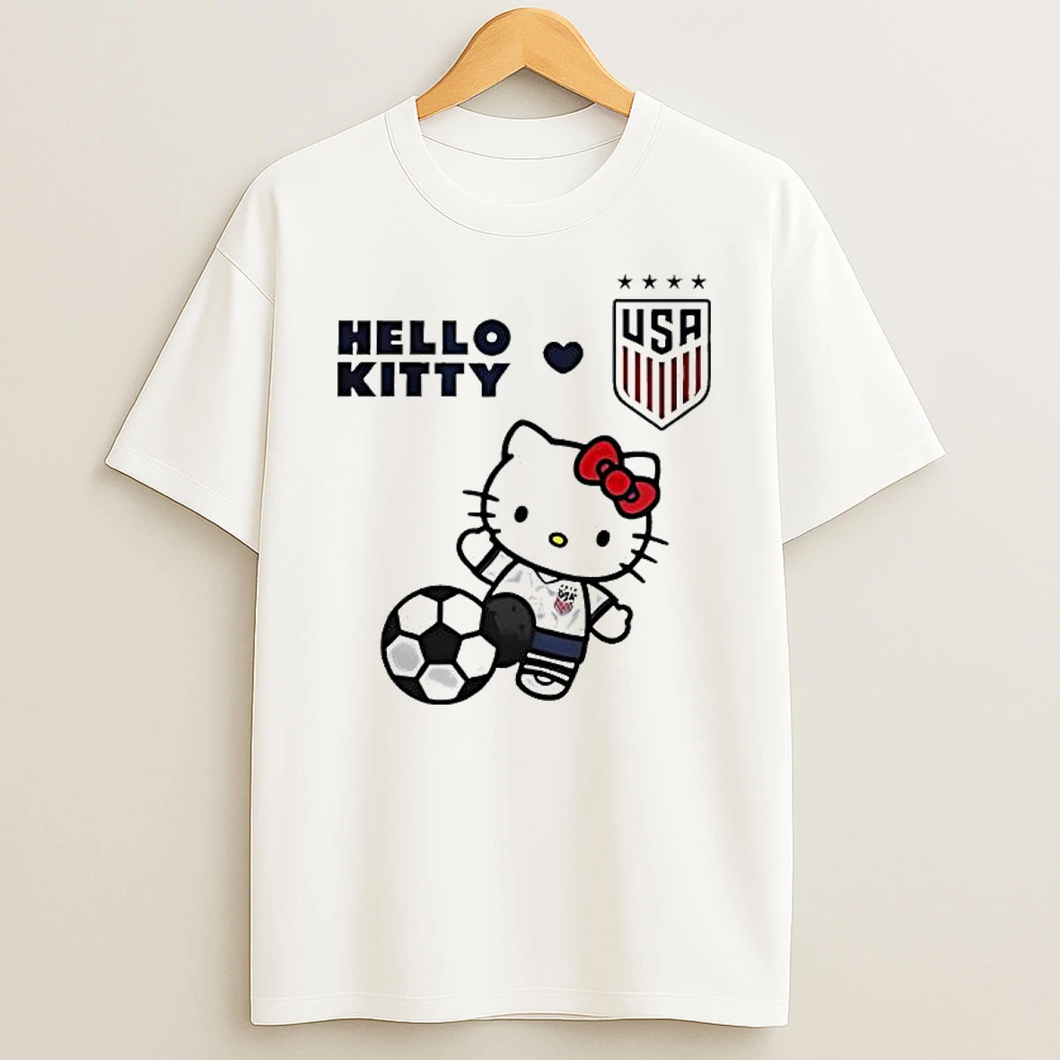 Usa Soccer X Hello Kitty Logo T Shirt