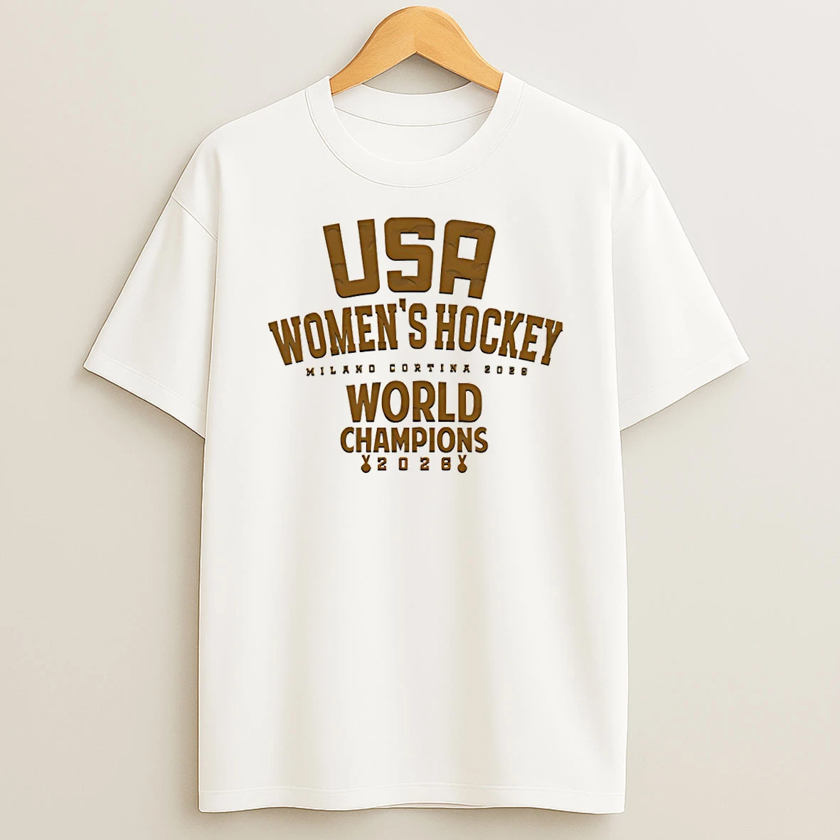 Usa Womens Hockey World Champions 2028 Milano Cortina T Shirt