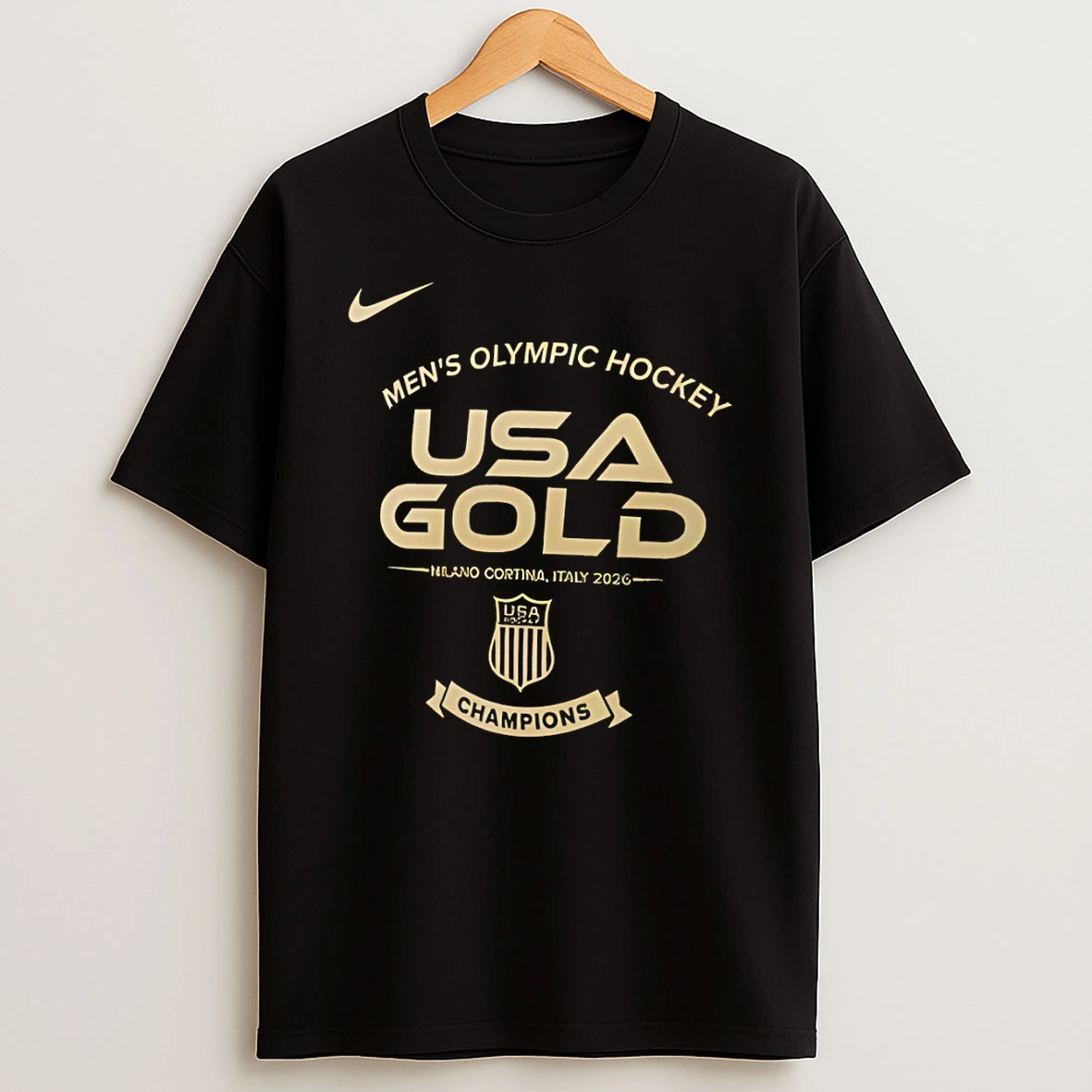 Usa Hockey Mens Olympic 2026 Usa Gold Milano Cortina Italy 2026 T Shirt