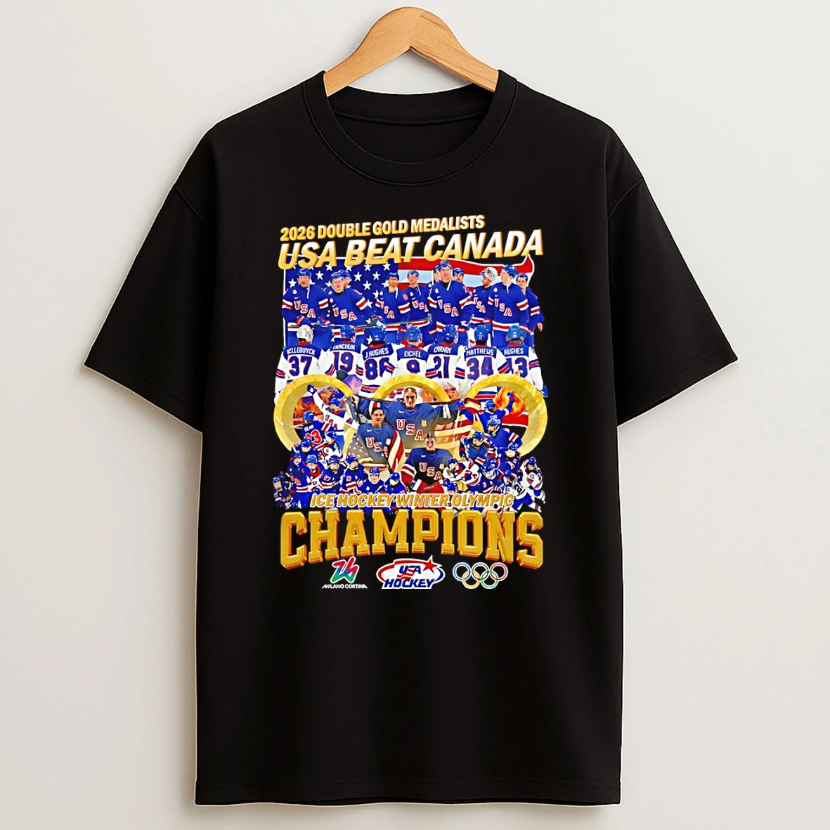 Usa Hockey Olympic 2026 Double Gold Medalists Usa Beat Canada Ice Hockey Winter Olympic Champions T Shirt
