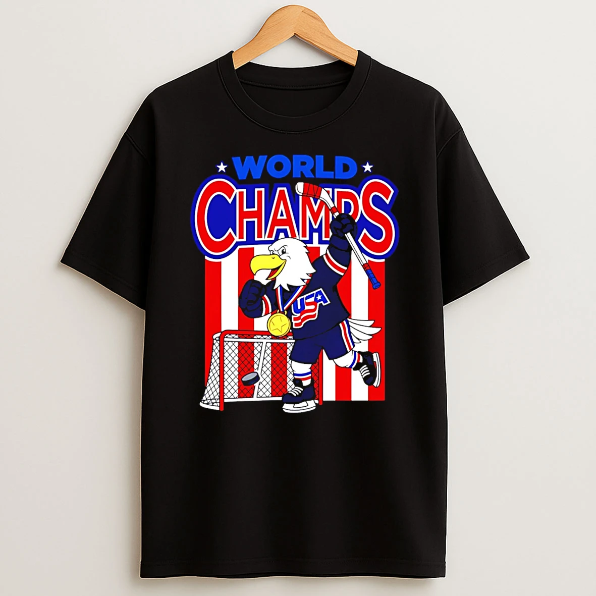 Usa Hockey World Champs 2026 Mascot T Shirt
