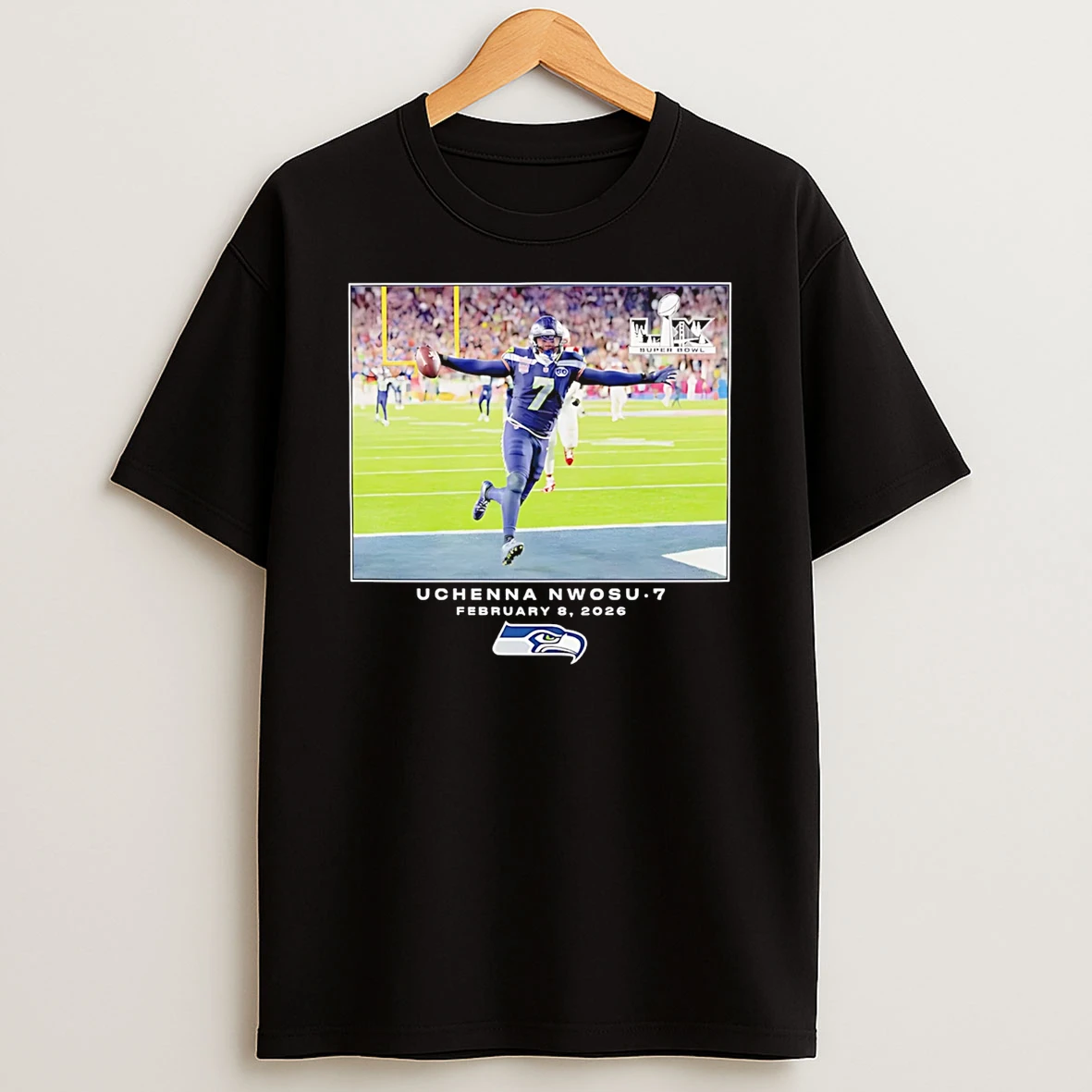 Uchenna Nwosu Nfl Flash Features Super Bowl Lx Champions T Shirt