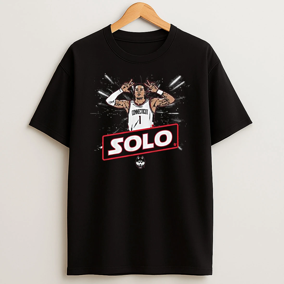 Uconn Basketball Solo Ball Name Pose T Shirt