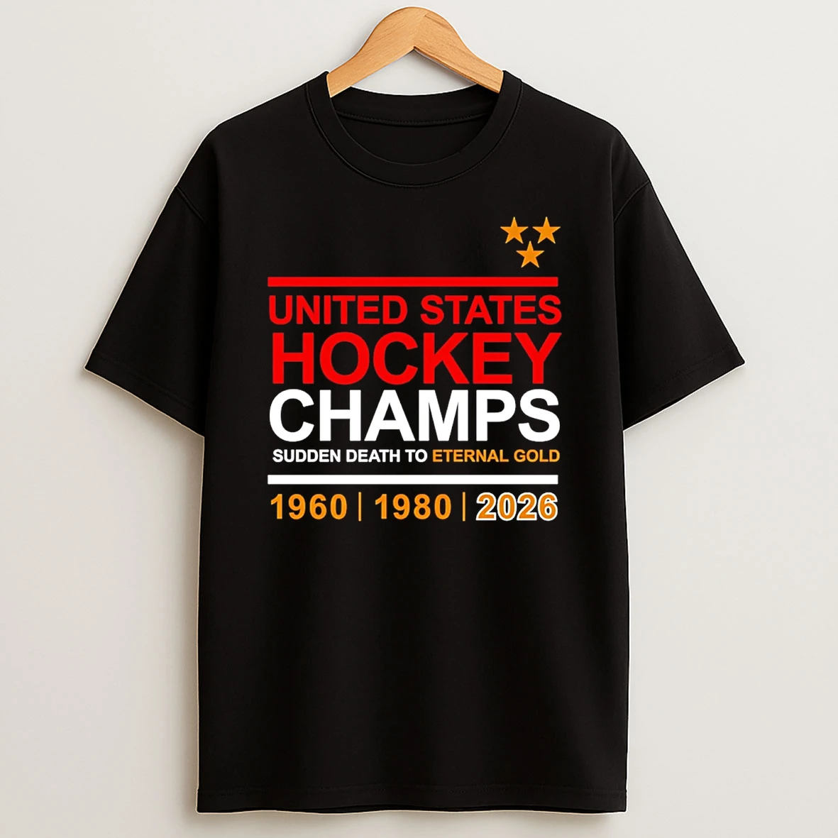 United States Hockey Champs Sudden Death To Eternal Gold 3 Time T Shirt