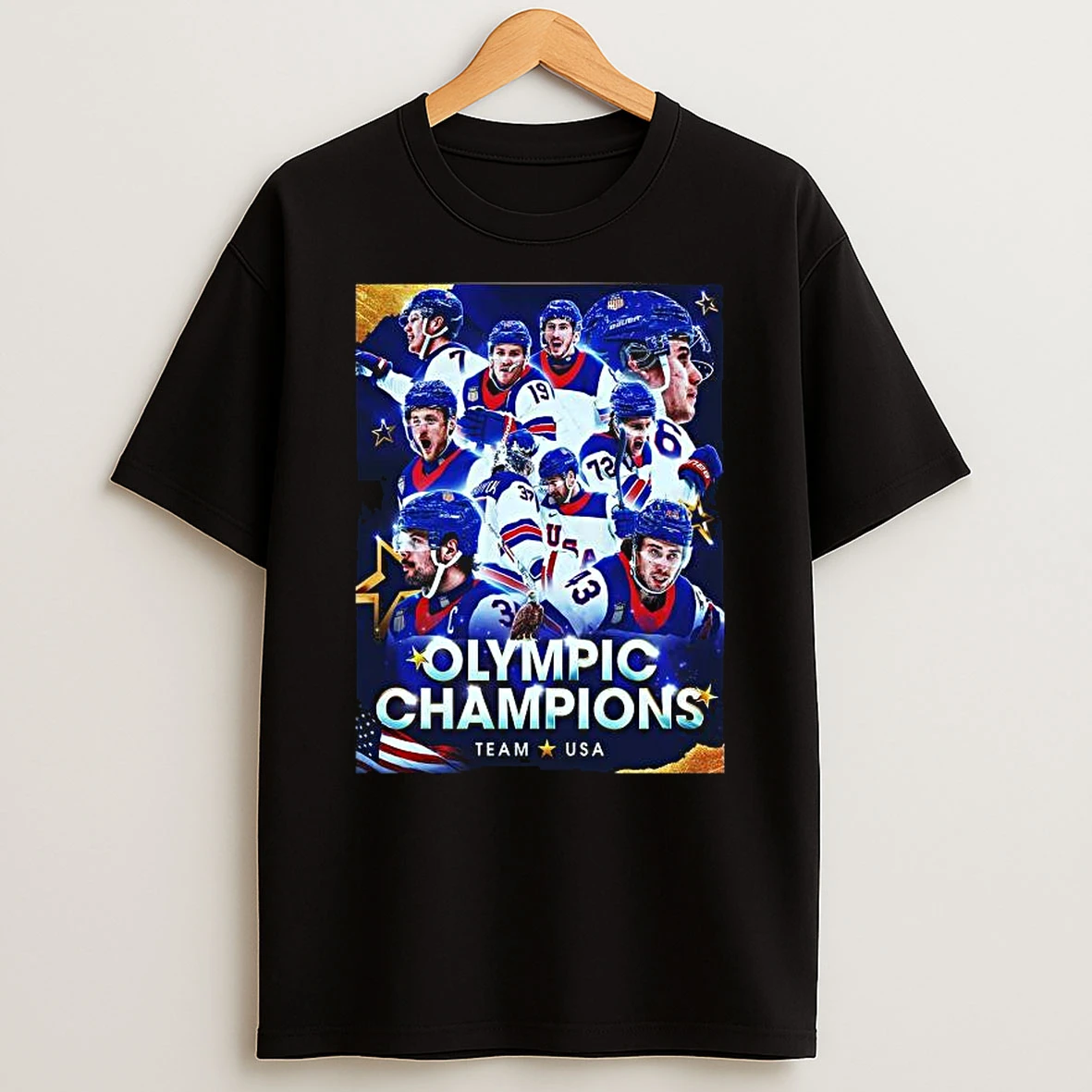 Usa Mens Olympic Hockey Team Winter Olympic Milano Cortina 2026 Gold Medal Champions T Shirt