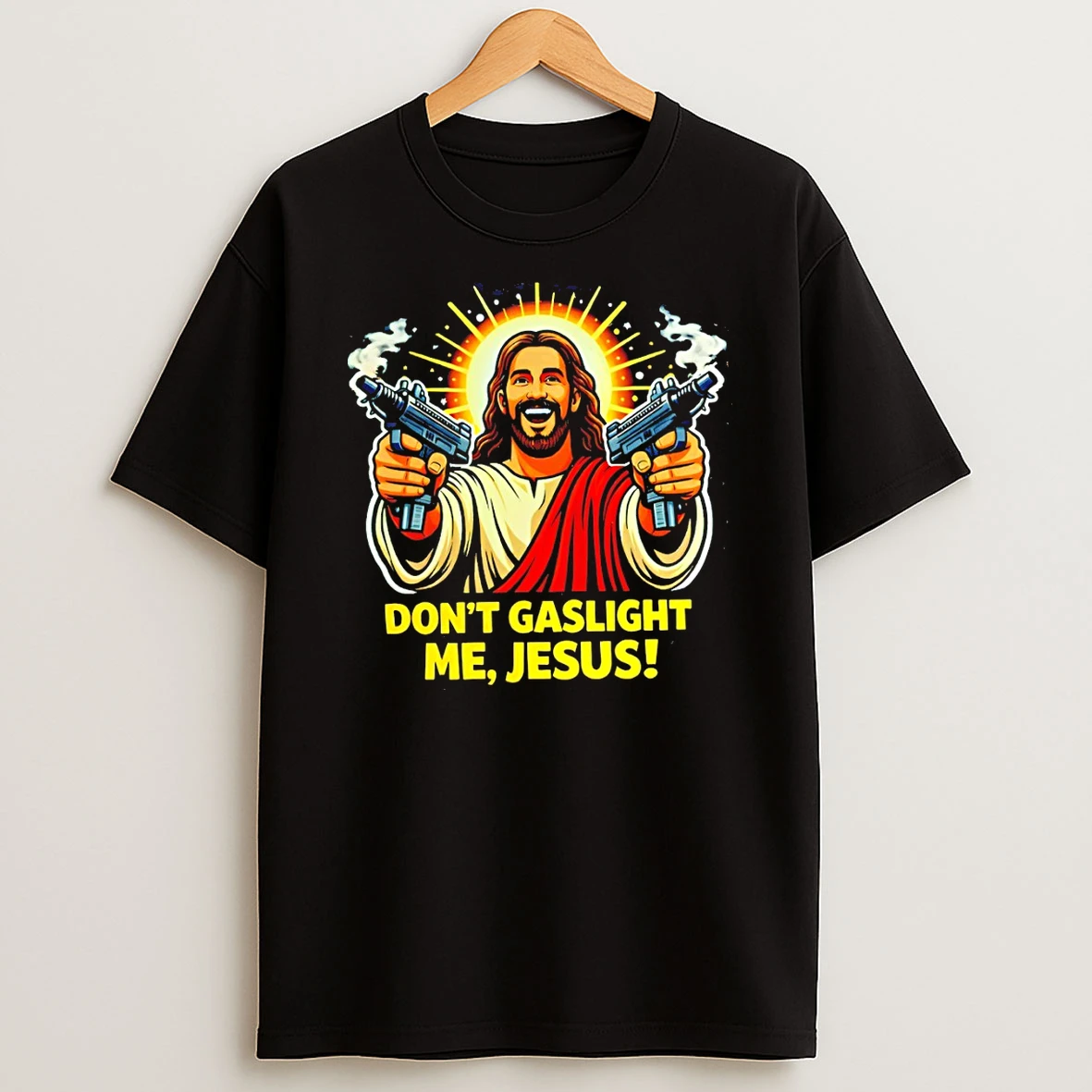 Uzi Jesus Dont Gaslight Me Jesus Dungeon Crawler Carl T Shirt