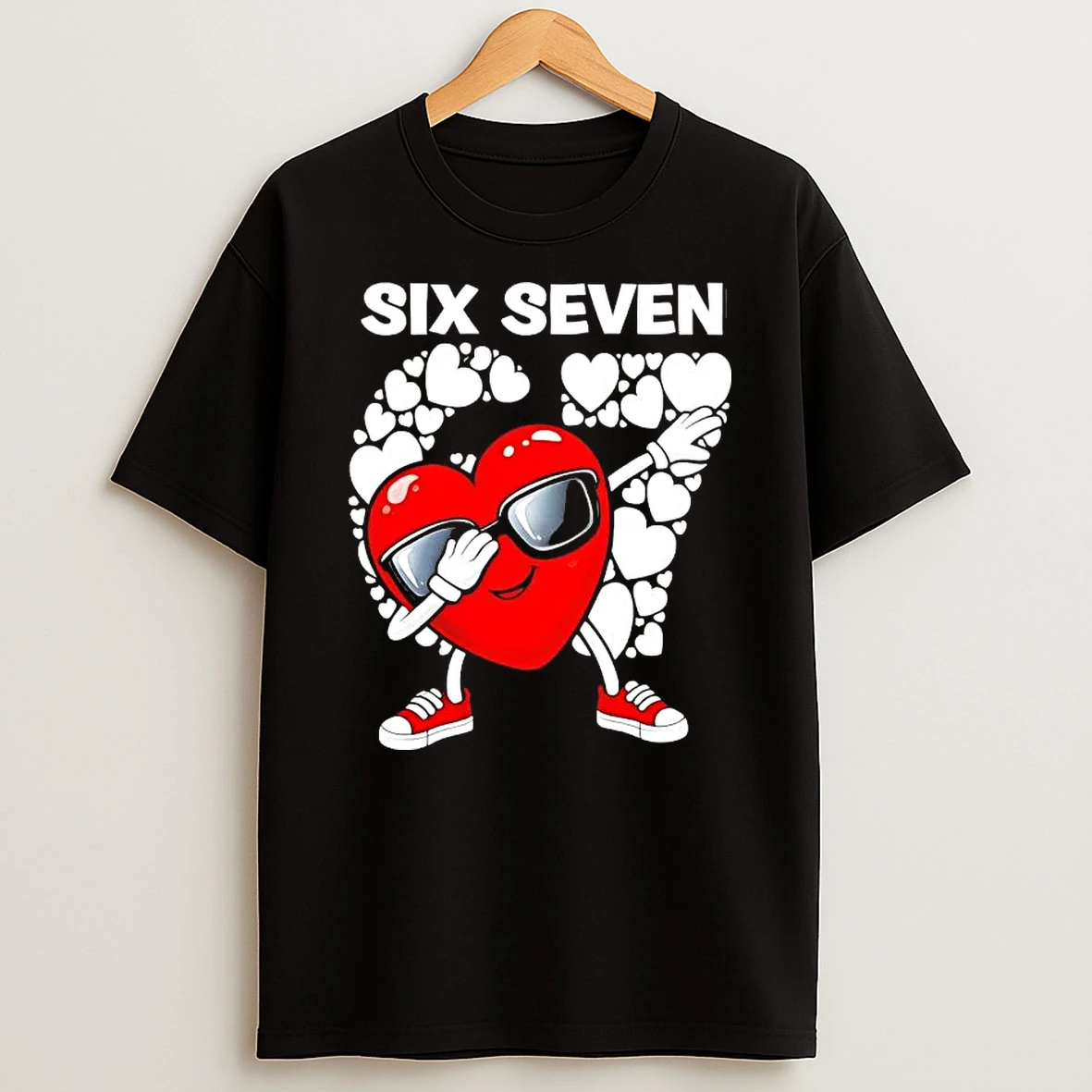 Valentines Day Hearts Dabbing Six Seven 67 Meme T Shirt