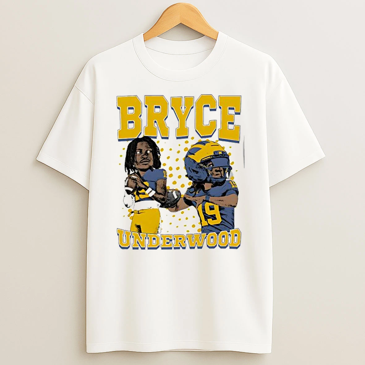 Valiant University Of Michigan Bryce Underwood Caricature T Shirt
