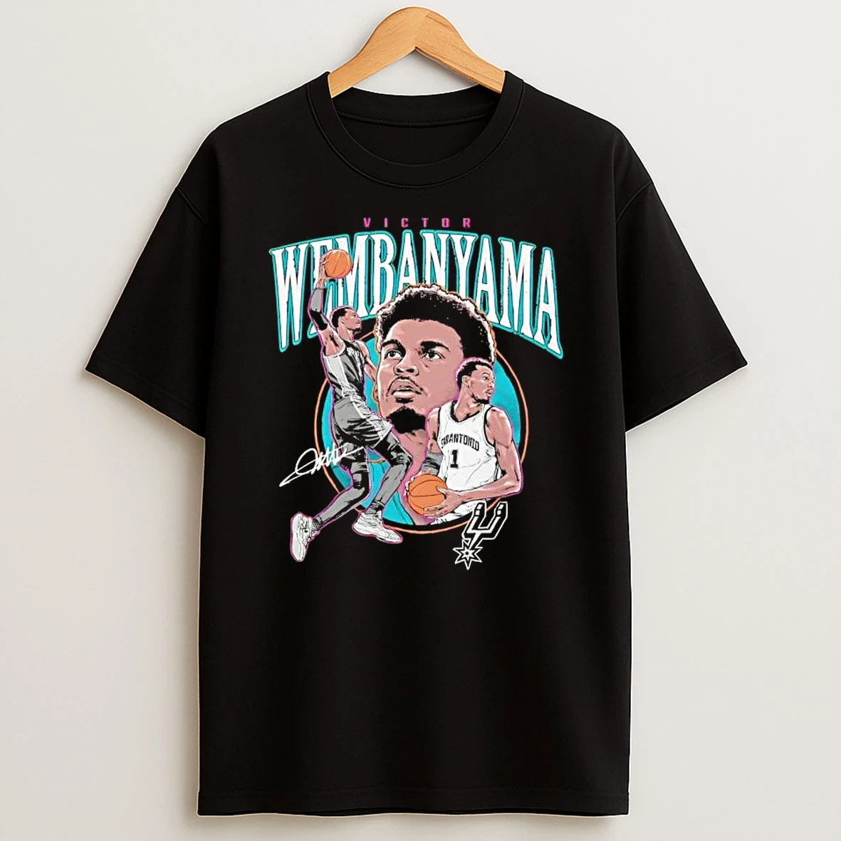 Victor Wembanyama San Antonio Spurs Basketball Trio Signature T Shirt