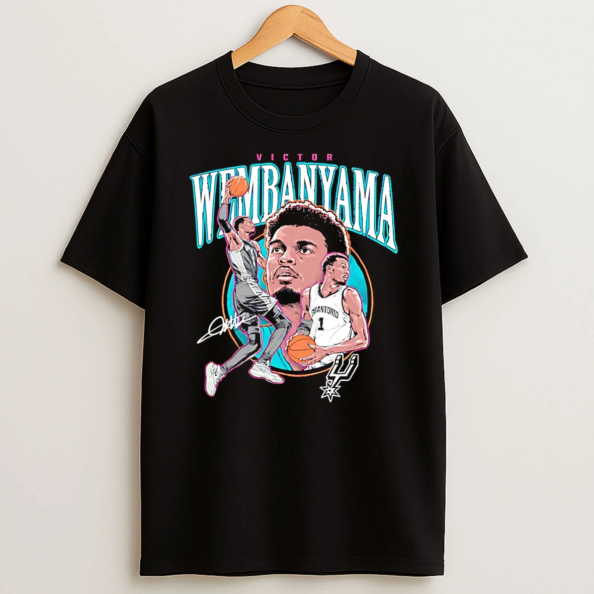 Victor Wembanyama San Antonio Spurs Trio Signature T Shirt