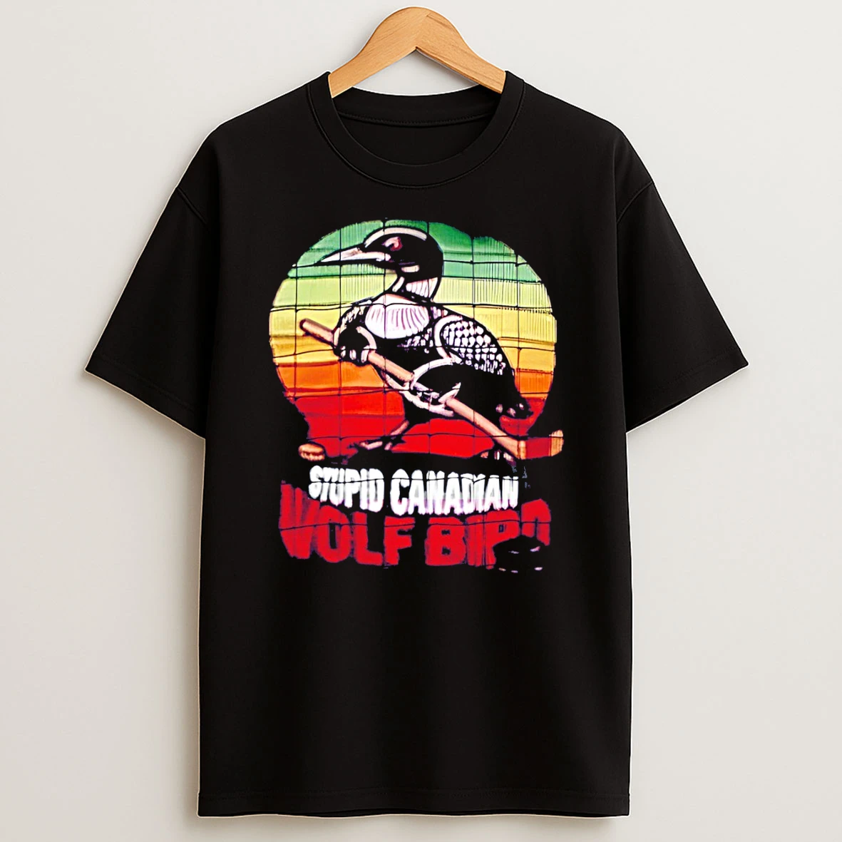 Vintage Heated Rivalry Stupid Canadian Wolf Bird Cottage T Shirt