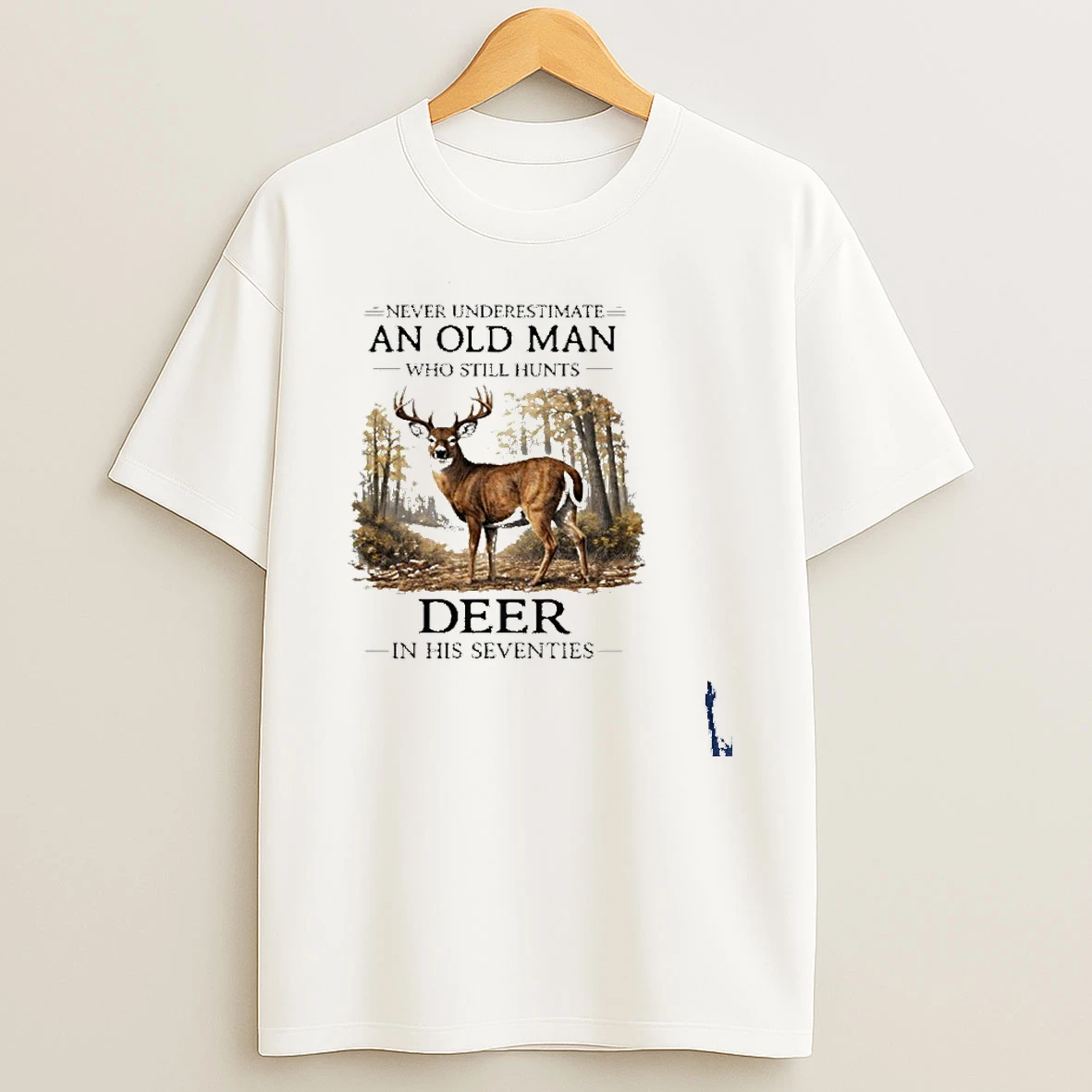 Vintage Never Underestimate Old Man Who Still Hunts Deer In His Seventies T Shirt