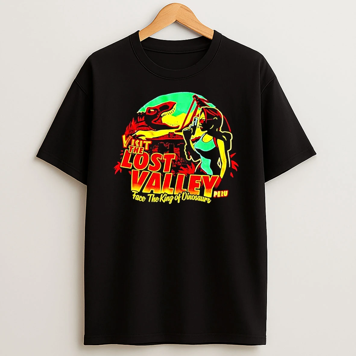 Visit The Lost Valley Peru Face The King Of Dinosaurs Graphic T Shirt