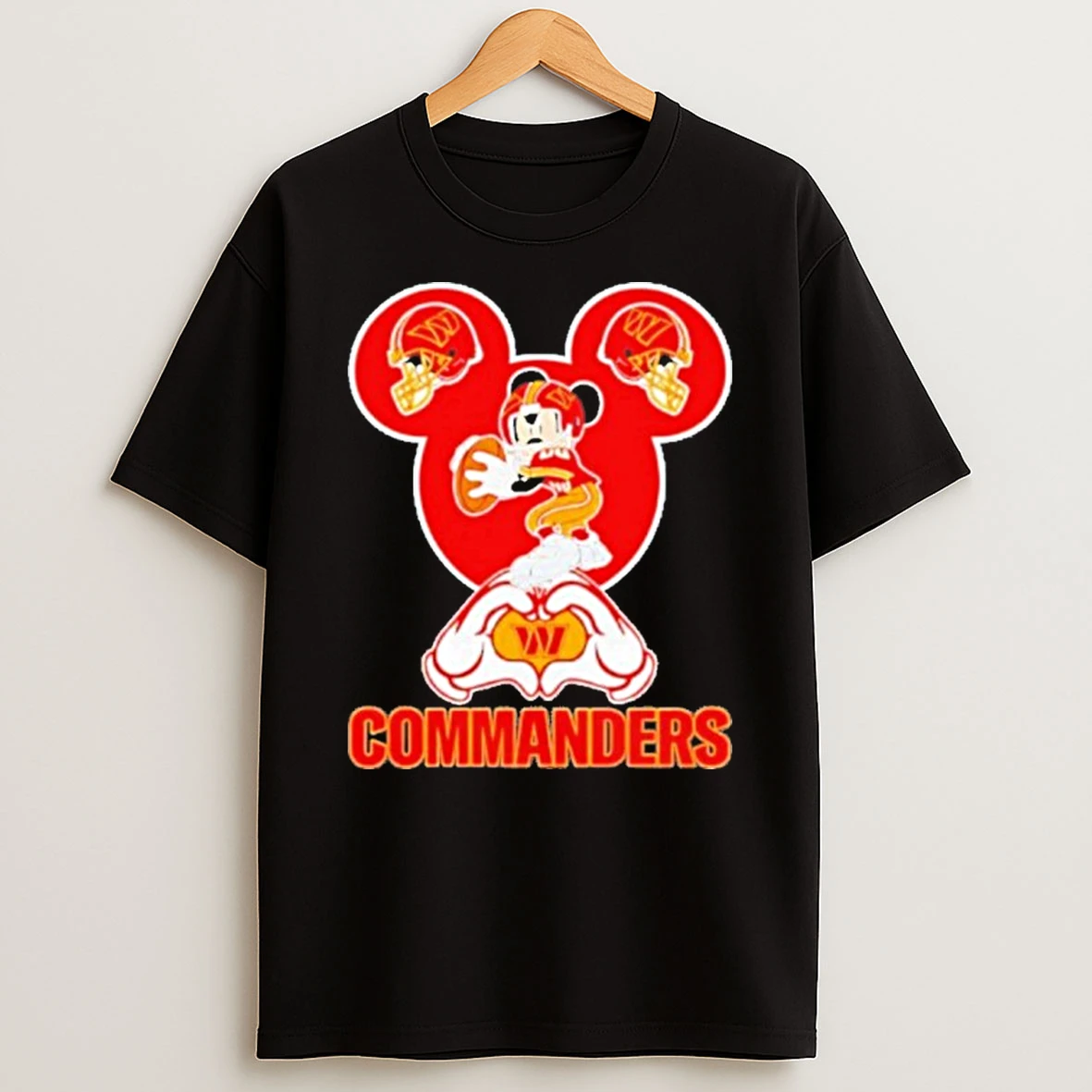 Washington Commanders Mickey Mouse Love Heart T Shirt