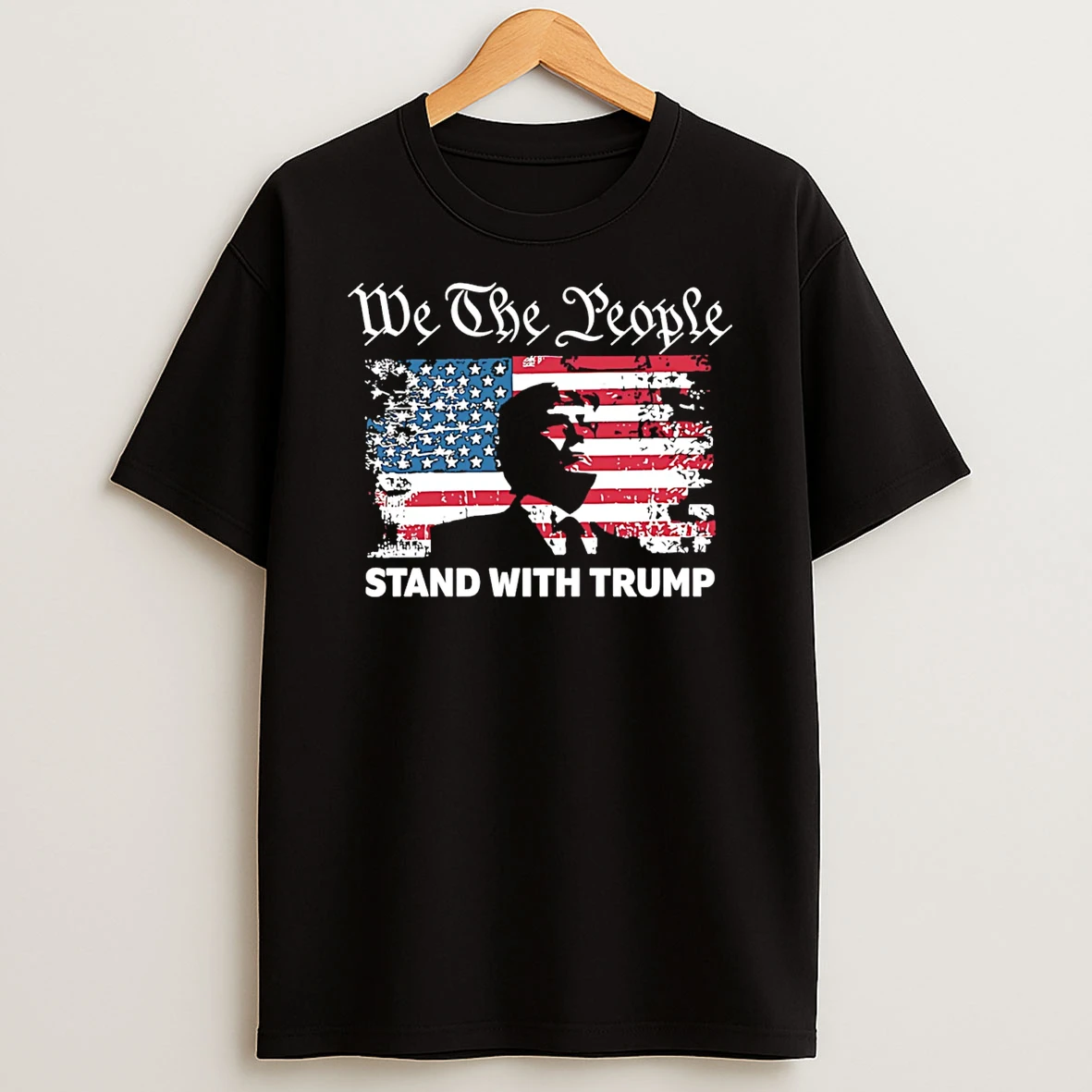 We The People Stand With Trump Usa Flag T Shirt