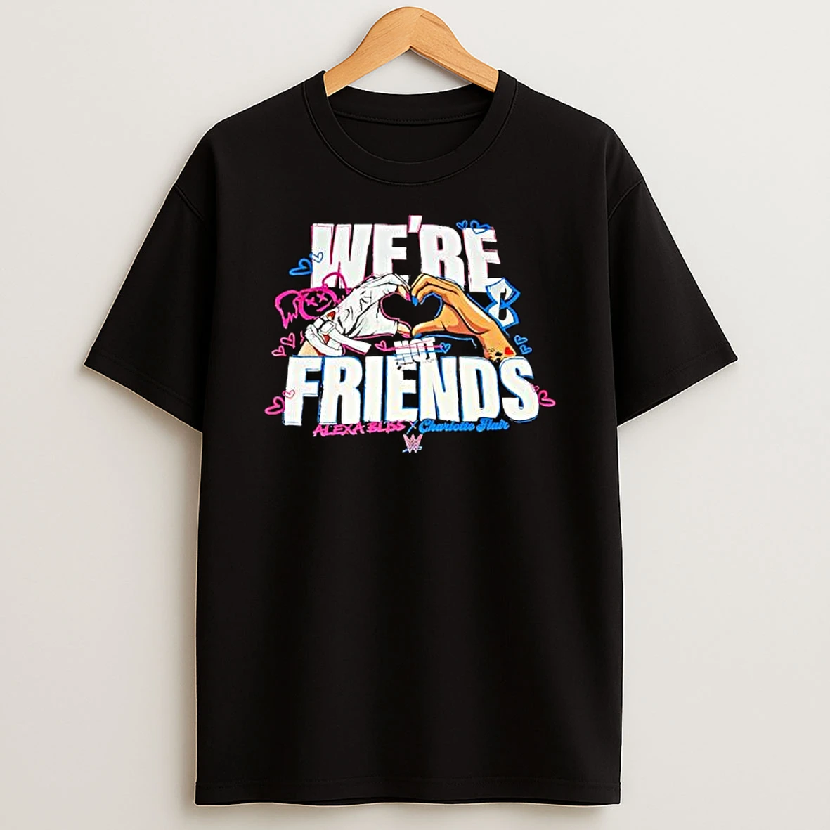Were Not Friends Alexa Bliss Charlotte Flair Wwe T Shirt