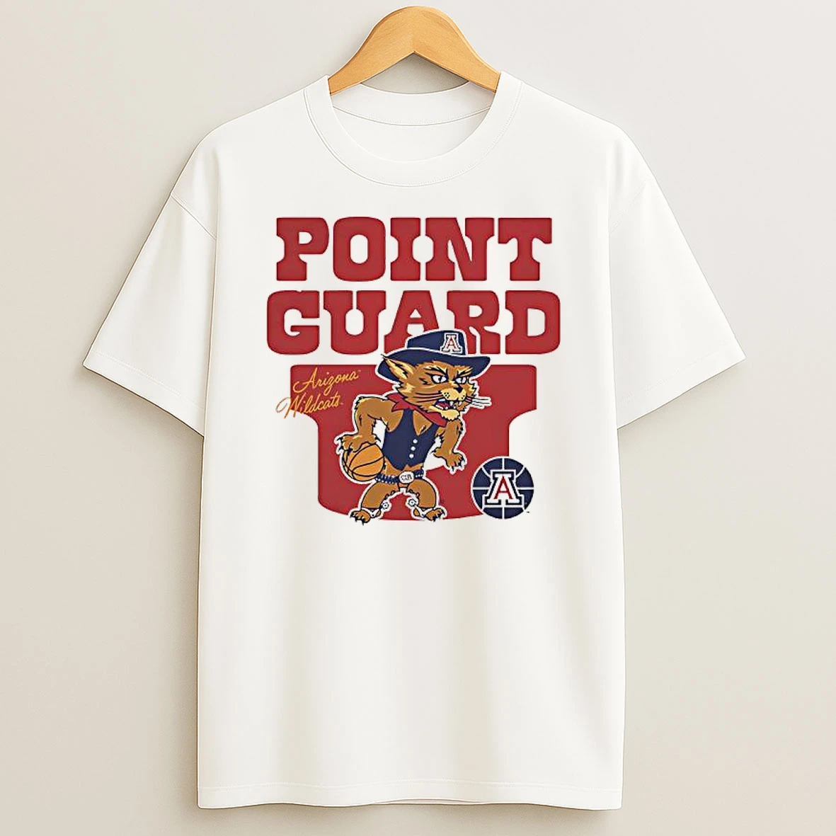 Wilbur Wildcat Mascot Arizona Wildcats Basketball Point Guard T Shirt