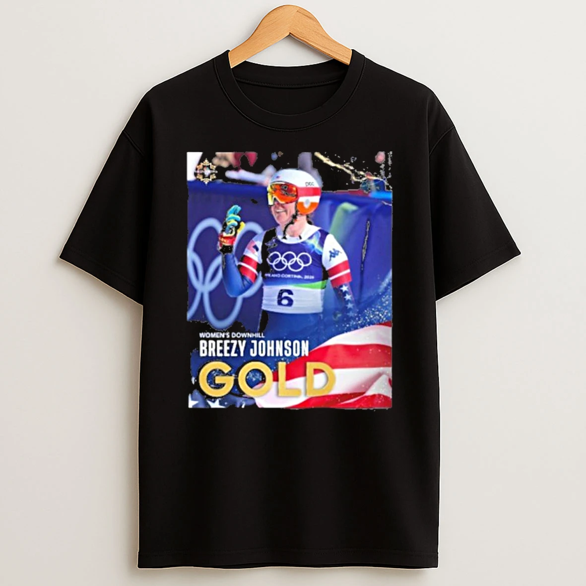 Winter Olympics Womens Downhill Breezy Johnson Is Golden In Cortina T Shirt