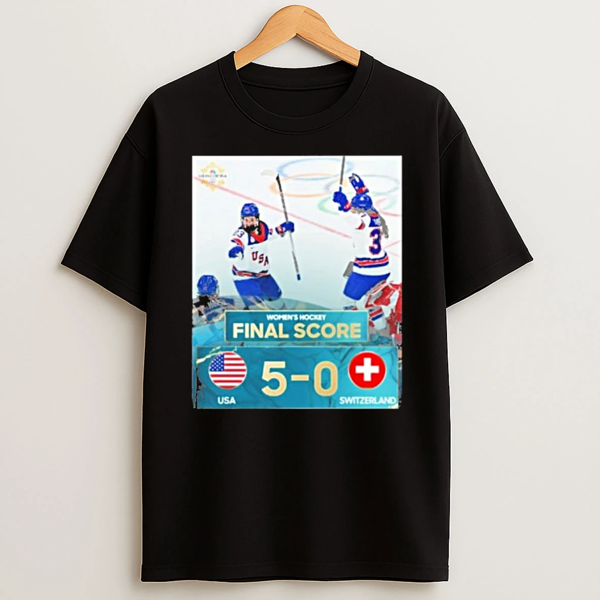 Womens Hockey Final Score Usa 5 0 Switzerland Winter Olympics T Shirt