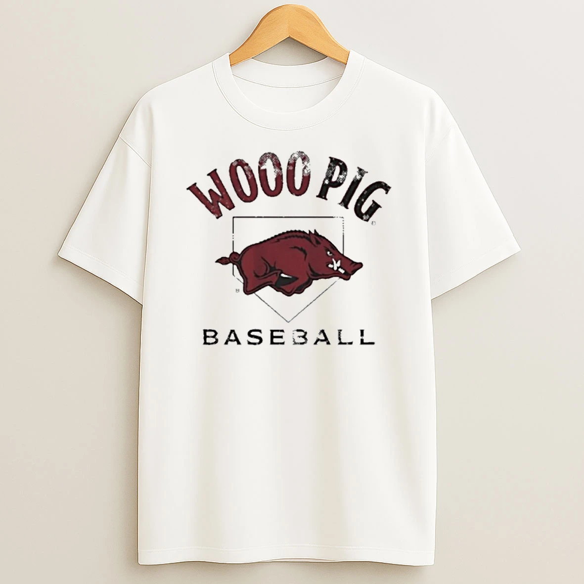 Wooo Pig Arkansas Baseball Home Plate T Shirt