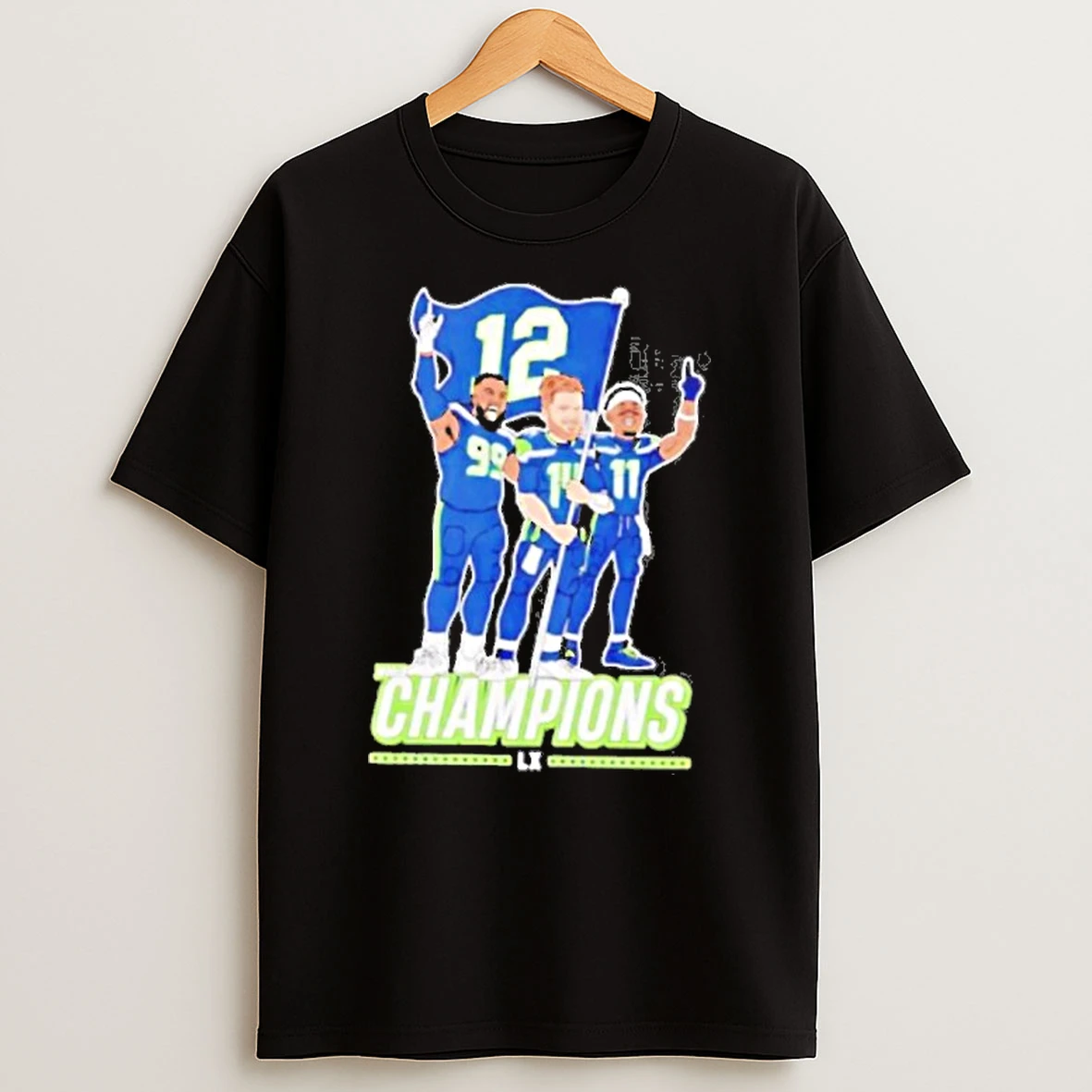World Champions Lx Seahawks Players Holding 12 Flag T Shirt