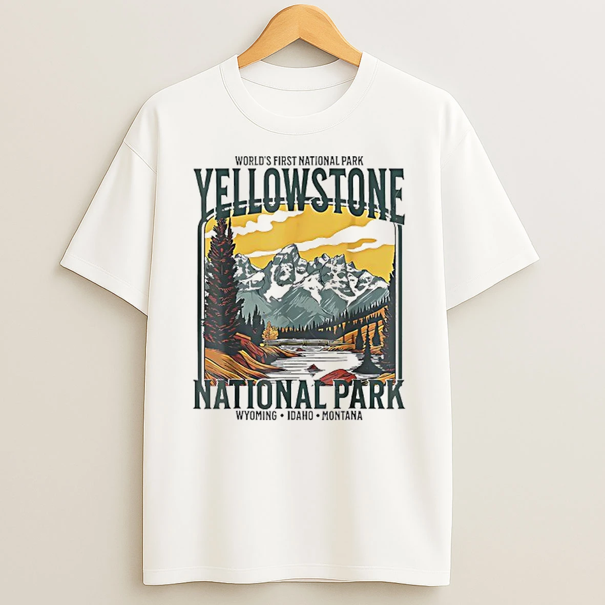 Yellowstone National Park Vintage Hiking Camping T Shirt