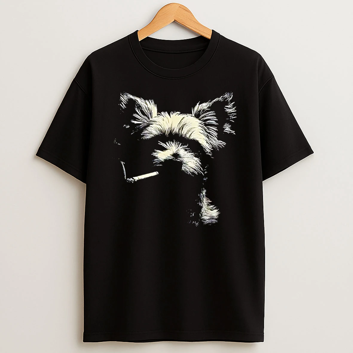 Yorkie Dog Smoking Cigarette Cool Terrier T Shirt