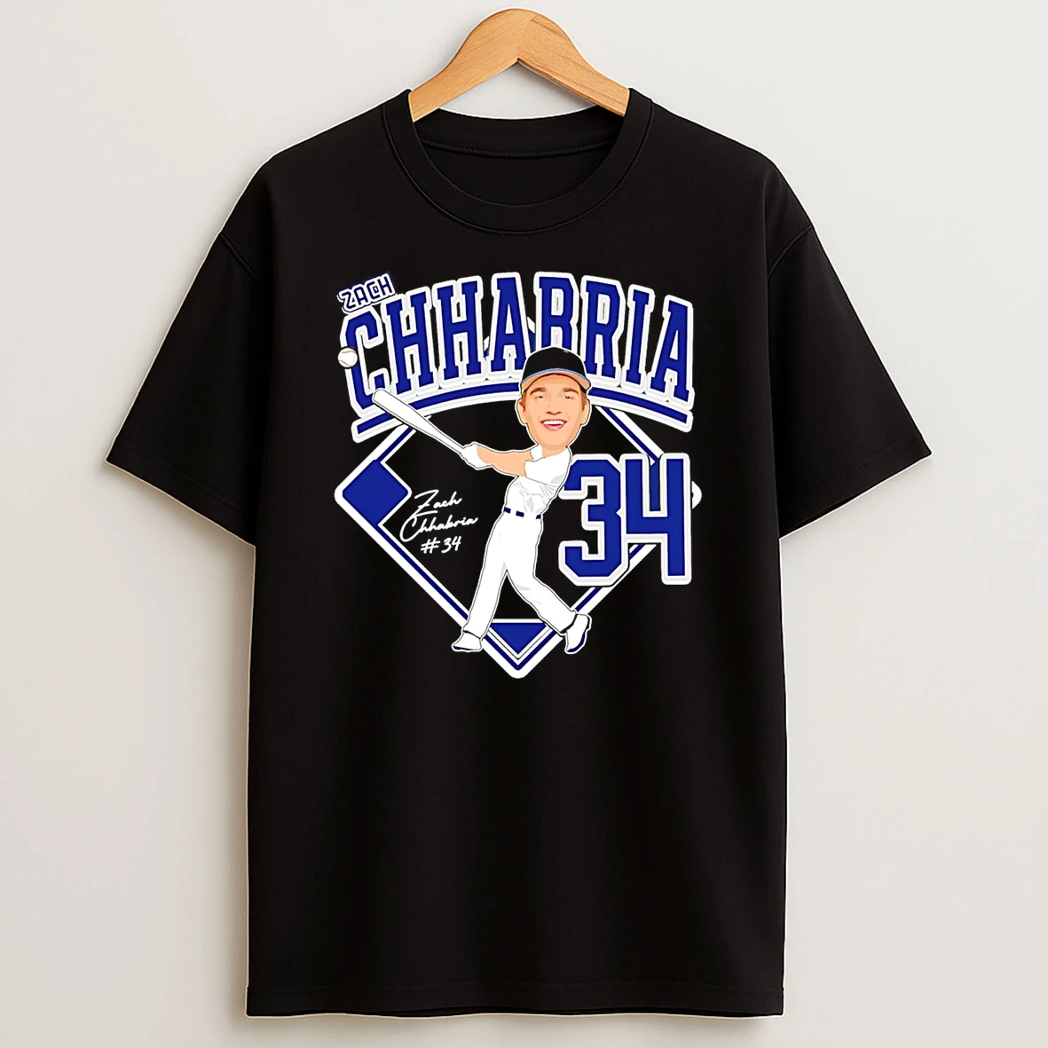 Zach Chhabria Drew Baseball Caricature 26 T Shirt