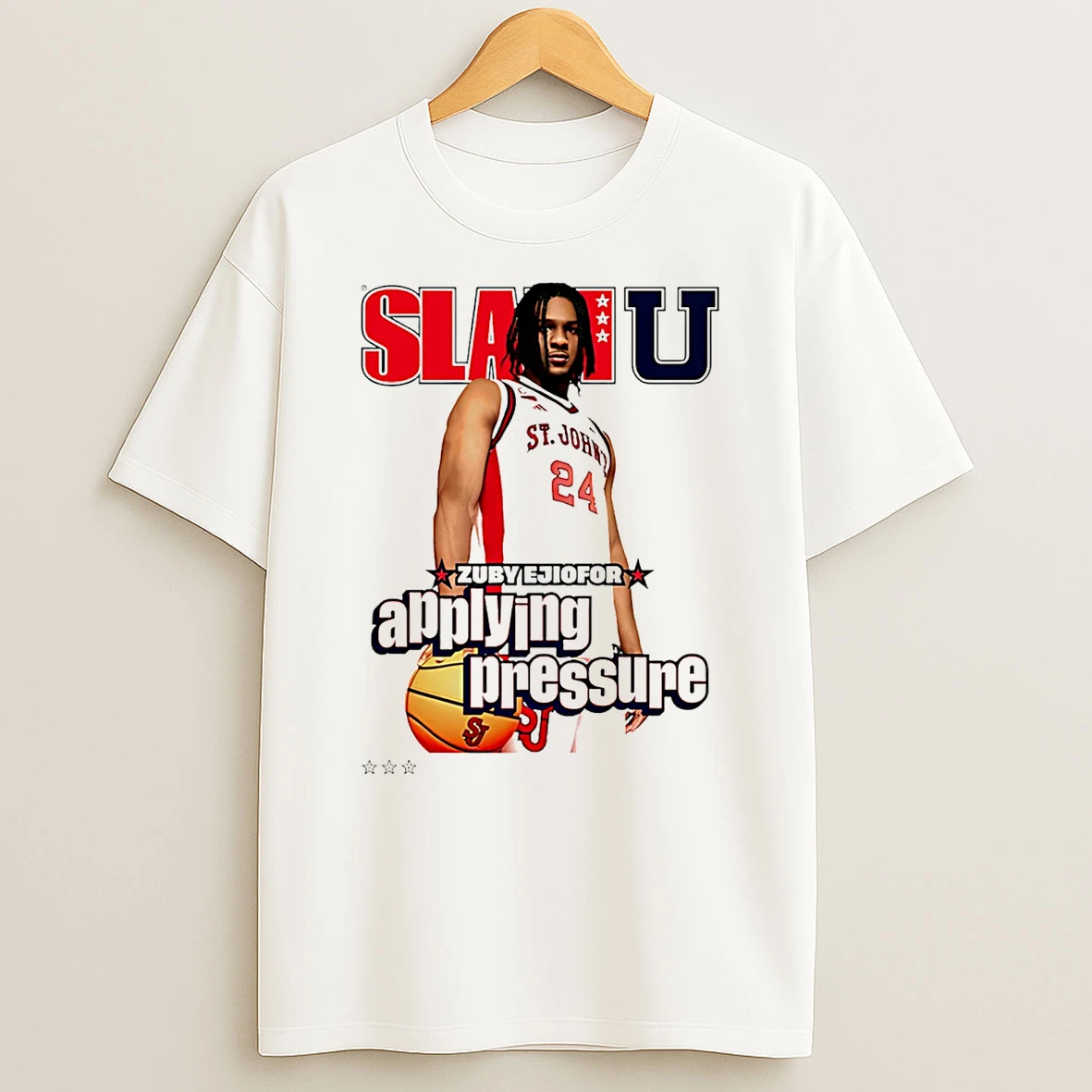 Zuby Ejiofor St Johns Red Storm Slamu Applying Pressure T Shirt