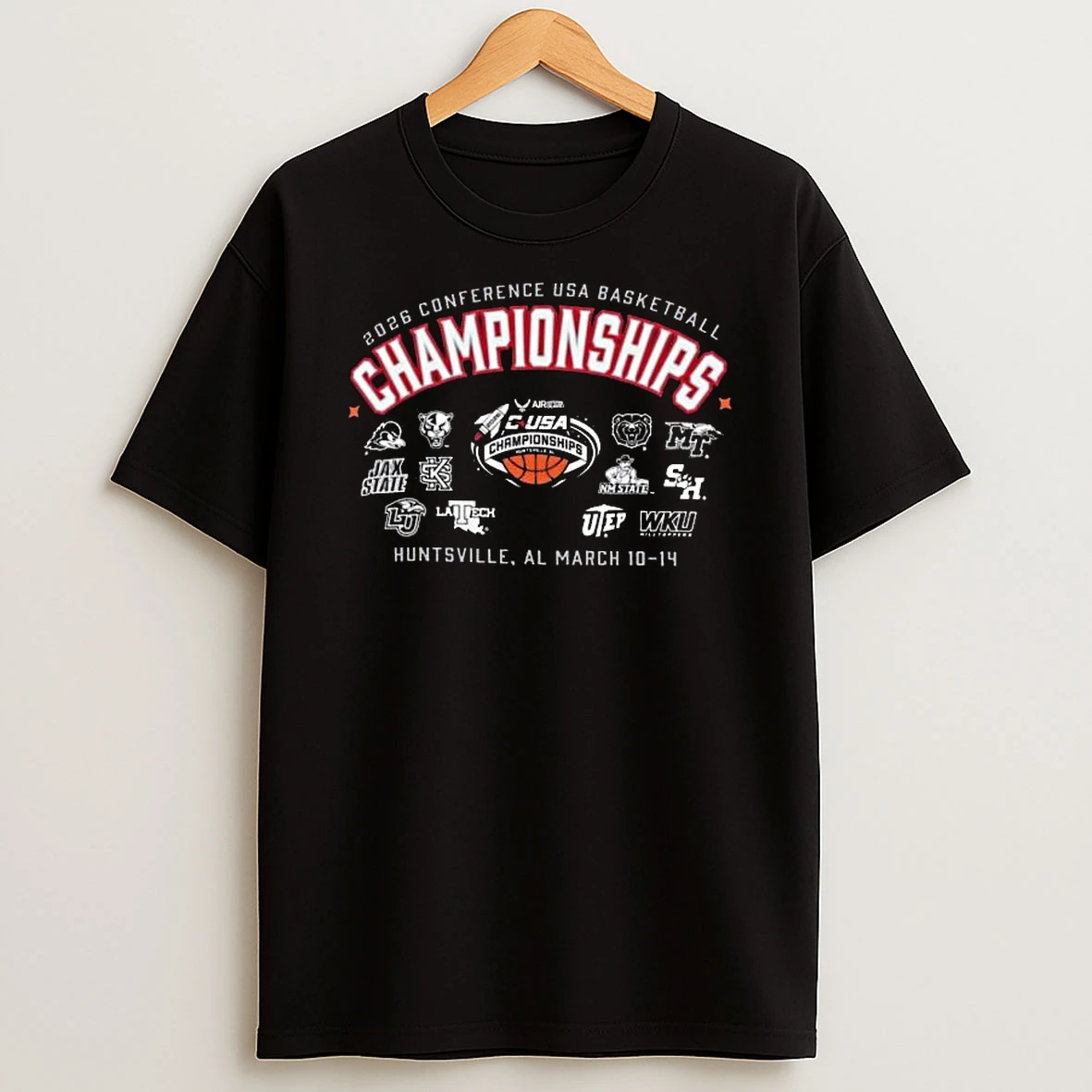 2026 Conference Usa Basketball Championships Huntsville Al March 10 14 12 Teams T Shirt