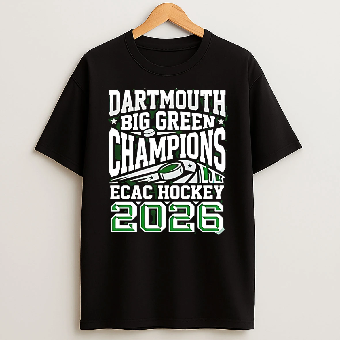 2026 Dartmouth Big Green Ecac Hockey Champions Logo T Shirt