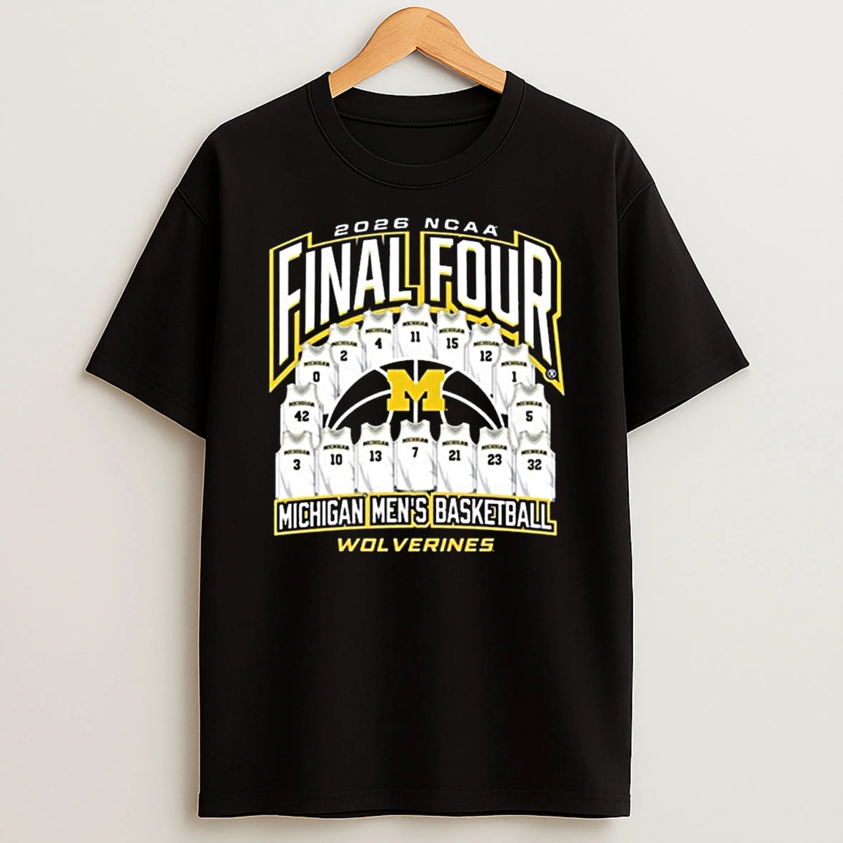 2026 Final Four Michigan Mens Basketball Wolverines Player Jerseys Plyr T Shirt