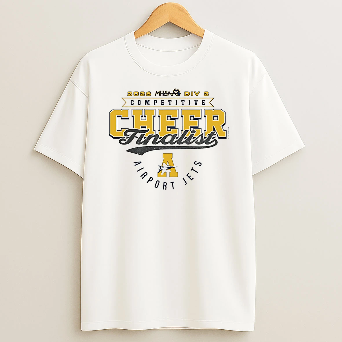 2026 Mhsaa Cheer D2 Finalist Airport Jets T Shirt
