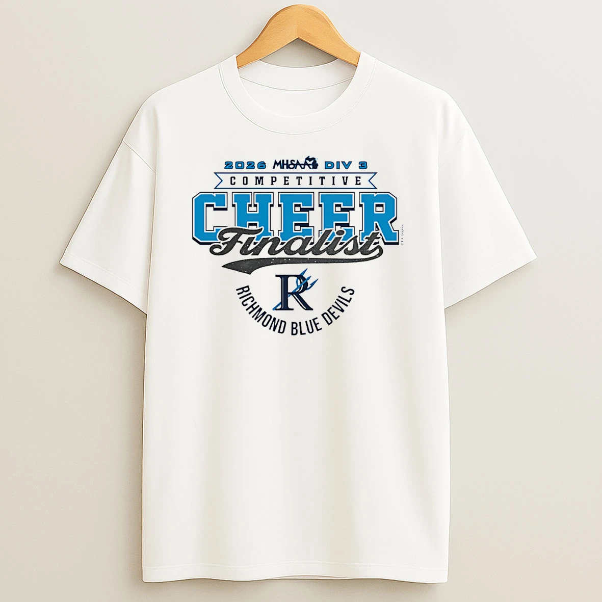 2026 Mhsaa Cheer D3 Finalist Richmond Blue Devils T Shirt