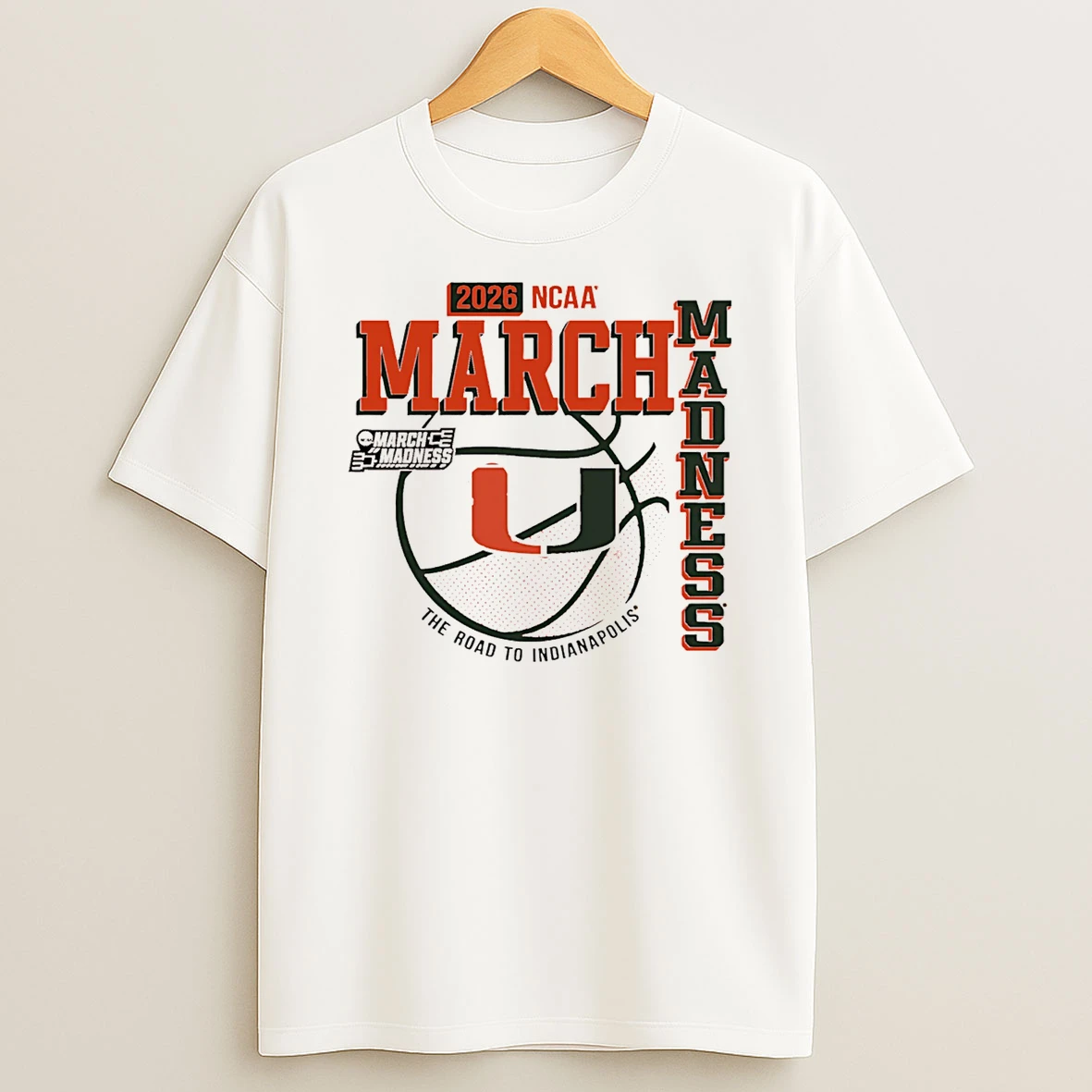 2026 Mens Basketball March Madness Miami Hurricanes Road To Indianapolis T Shirt