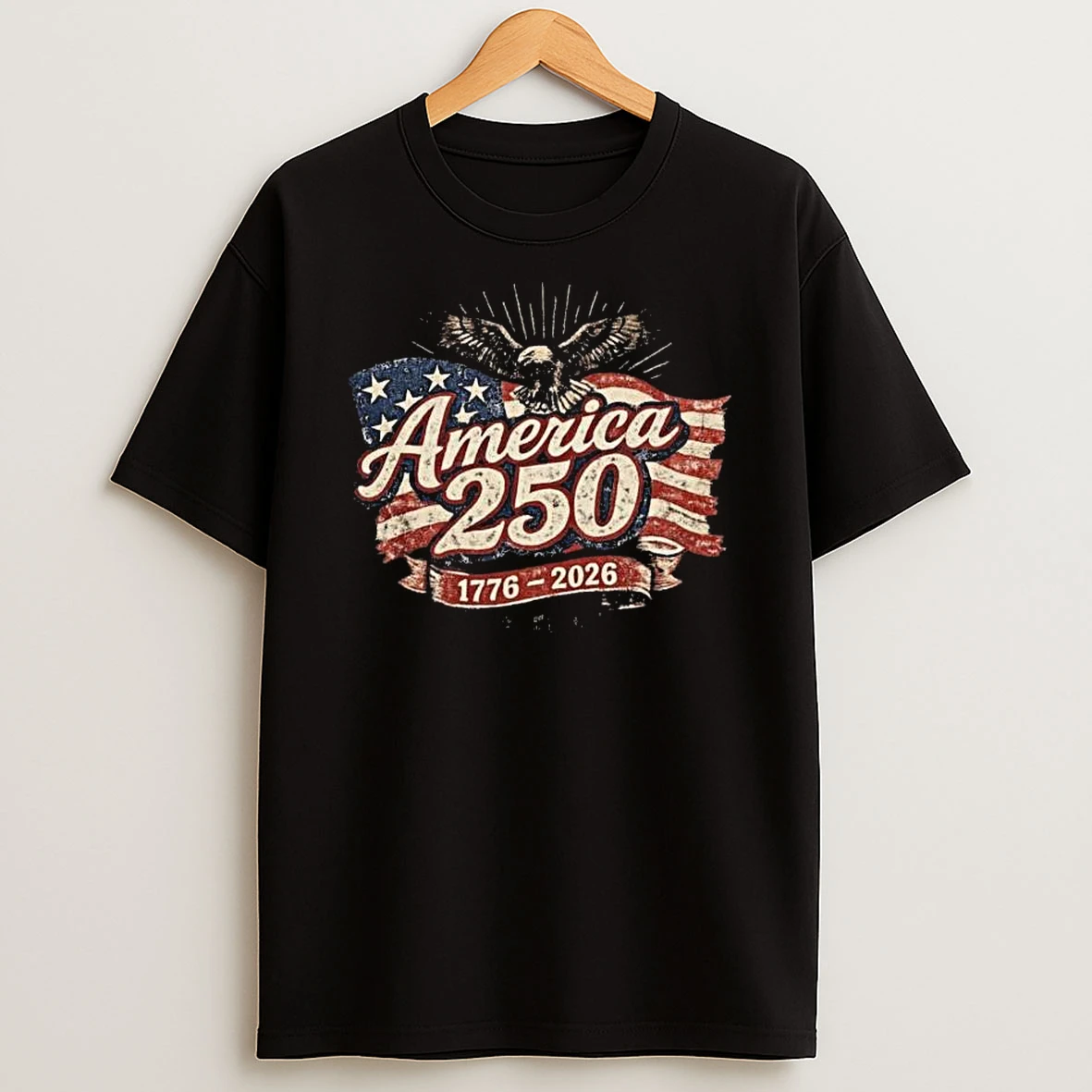 250 Years Of American Freedom Vintage Eagle Graphic Rocks T Shirt