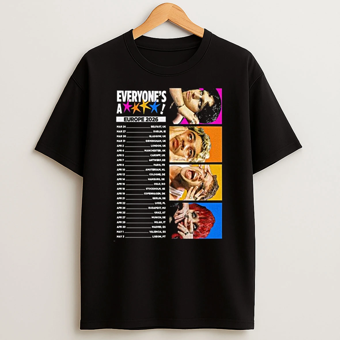 5 Seconds Of Summer Everyones A Star Europe 2026 Schedule Tour Dates T Shirt