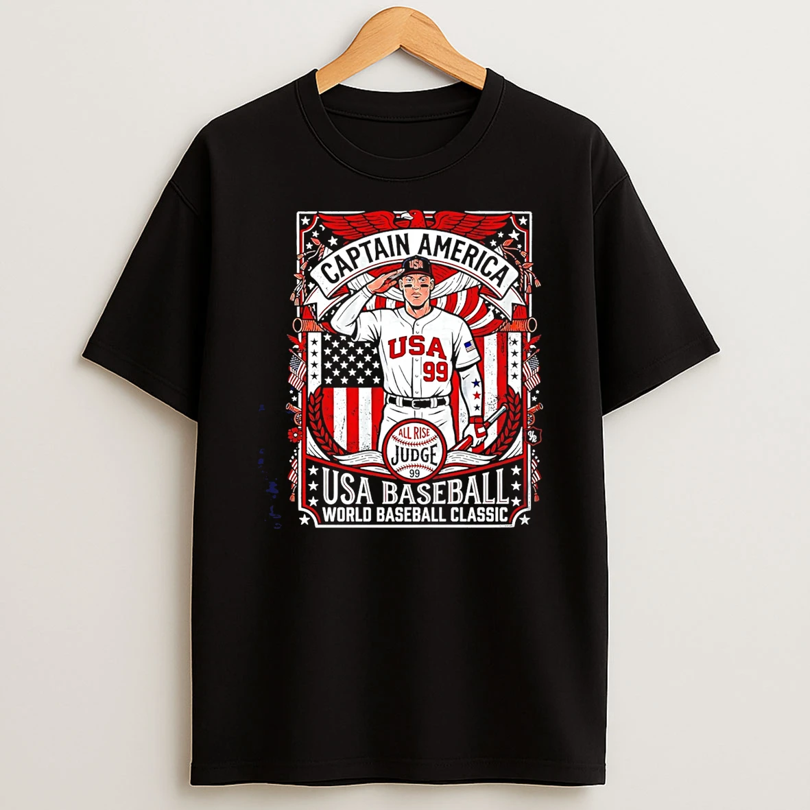 Aaron Judge Yankees Judge Captain Usa World Baseball Classic T Shirt