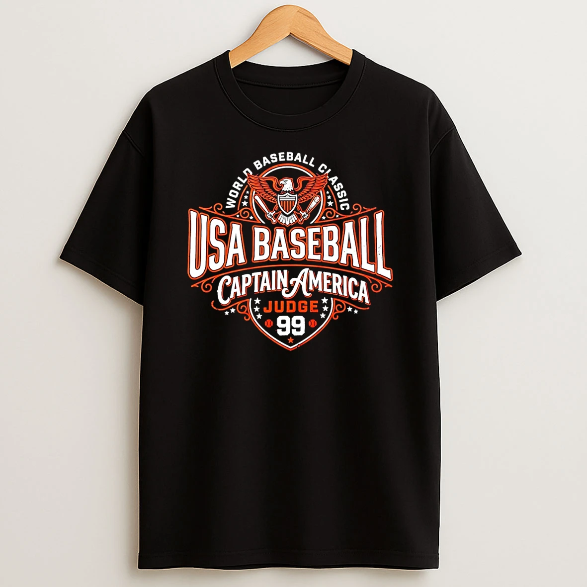 Aaron Judge Yankees Usa Baseball Captain America Crest Judge 99 T Shirt